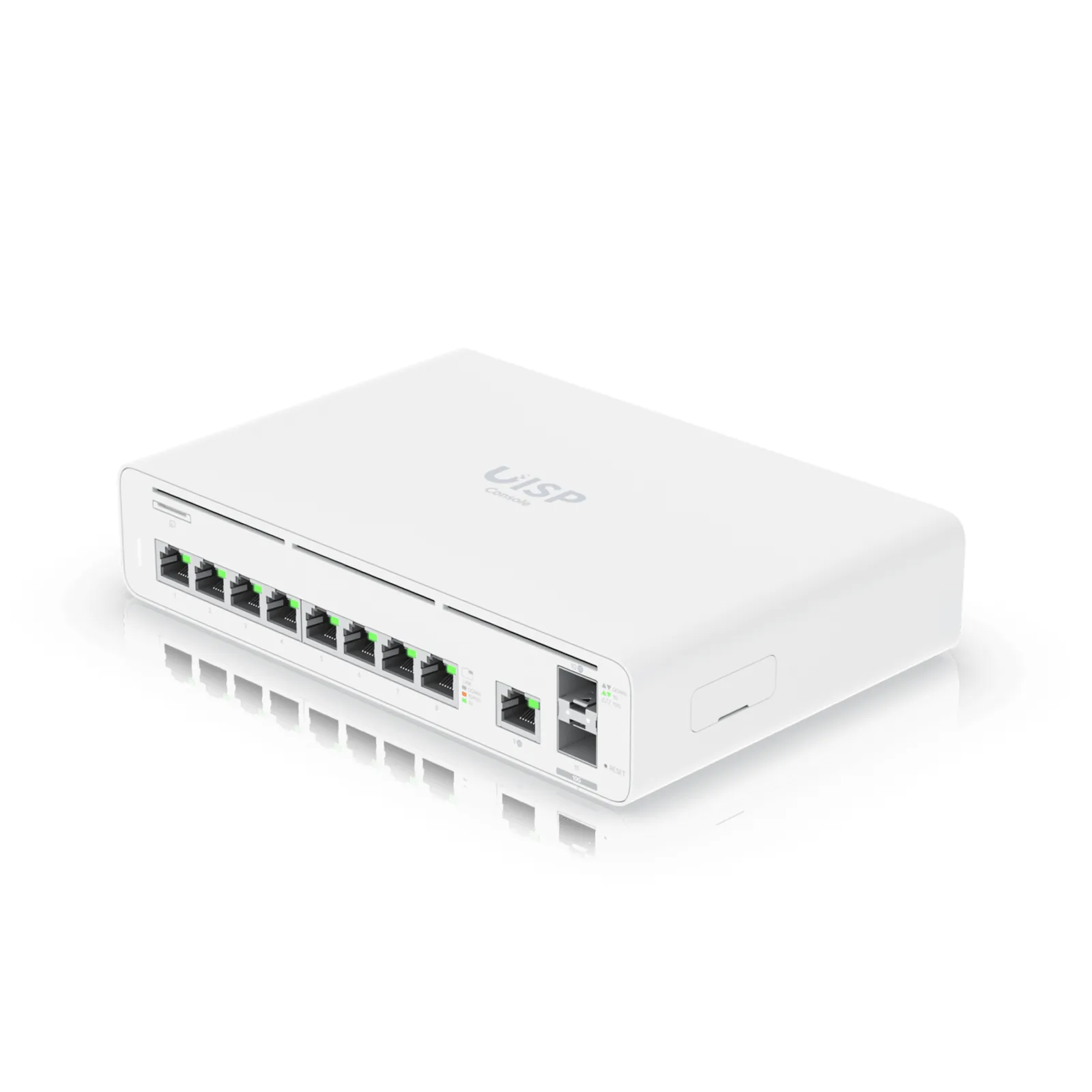 Consola UISP de Ubiquiti / Gateway y Switch de Red Gigabit / Controlador con Plataforma UISP para gestión remota de WISP (airMAX, airFiber, uFiber, LTU, edgeMAX, airCube) / 128 GB SSD / (1) WAN 1GbE / (1) WAN SFP+10G / (8) puertos LAN GbE RJ45