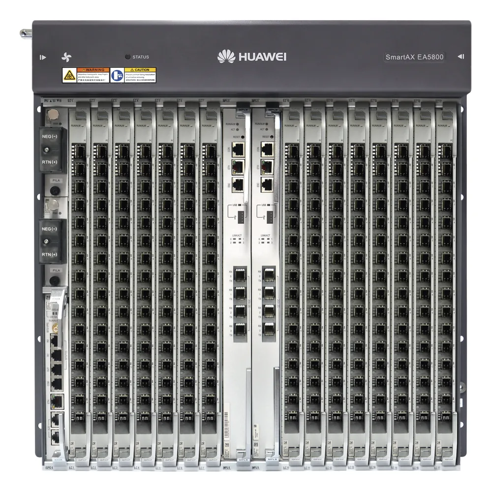 OLT GPON OptiXAccess Carrier Class con 1 tarjeta de 16 puertos GPON, 15 ranuras, 2 Fuentes de alimentación DC, 11 UR