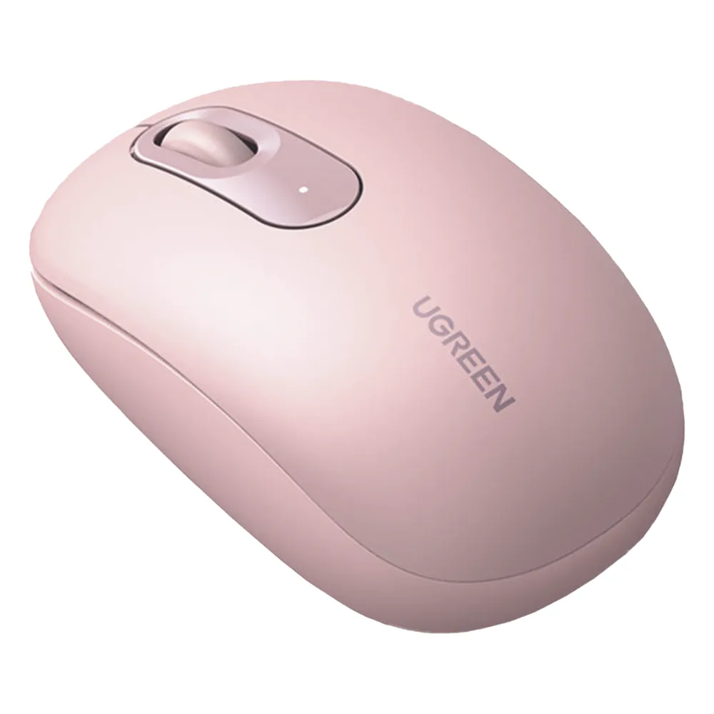 Mouse Inalámbrico 2.4G 800/1200/1600/2400 DPI | Función de 3 botones | Alcance 10m | Silencioso | Ergonómico | Anti-caída y Anti-interferencias | Batería Alcalina AA incluida | Color Dusty Pink.