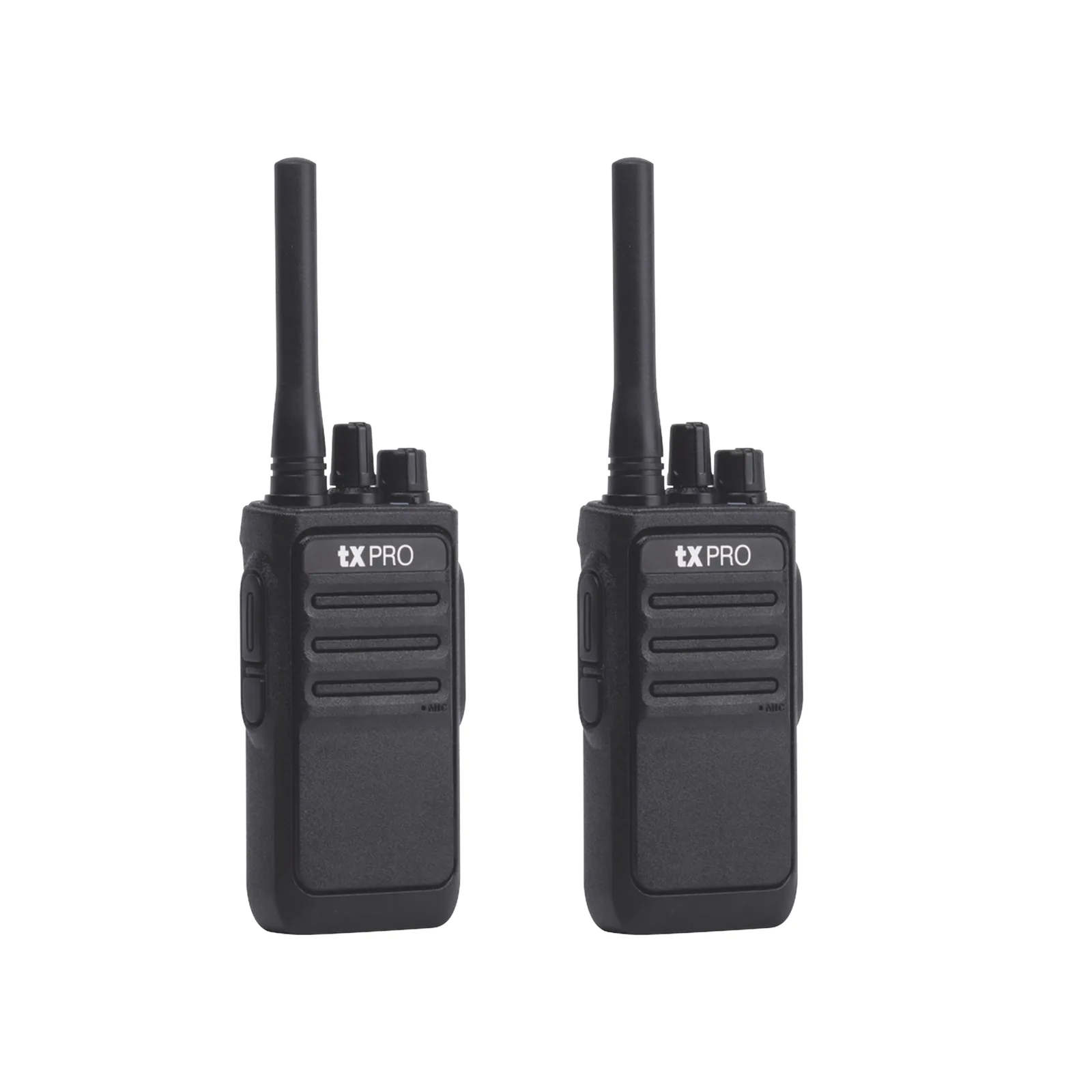 Par de Radios Portátiles Analógicos UHF 400-470 MHz / 2W / 16 Canales / Preconfigurados de Fábrica / VOX Manos Libres / Batería 6-8 hrs c/u / Listos para Usar