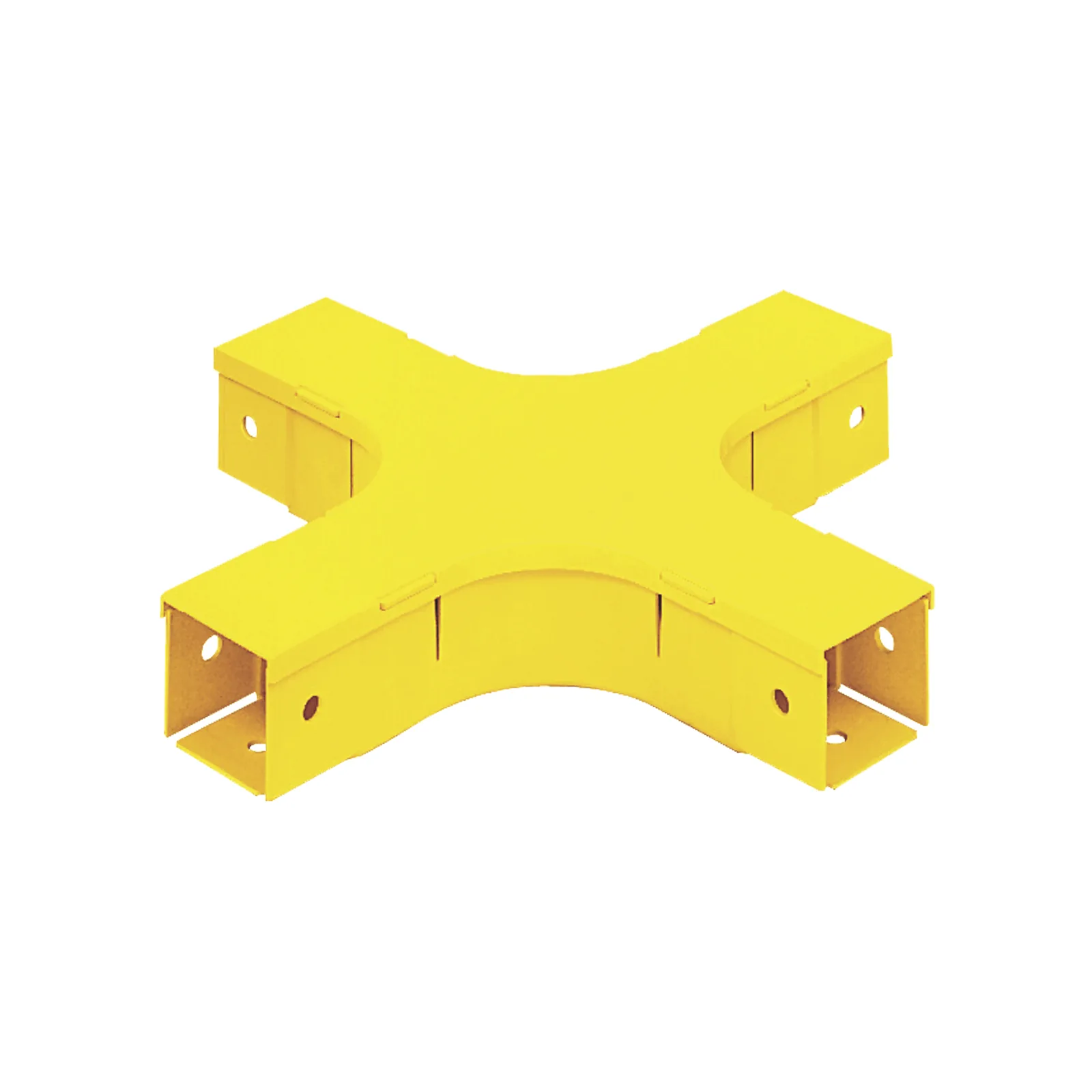 Accesorio de 4 Vías Horizontal, Con Ángulos a 90º, Para Canaletas FiberRunner™ 2X2, Color Amarillo