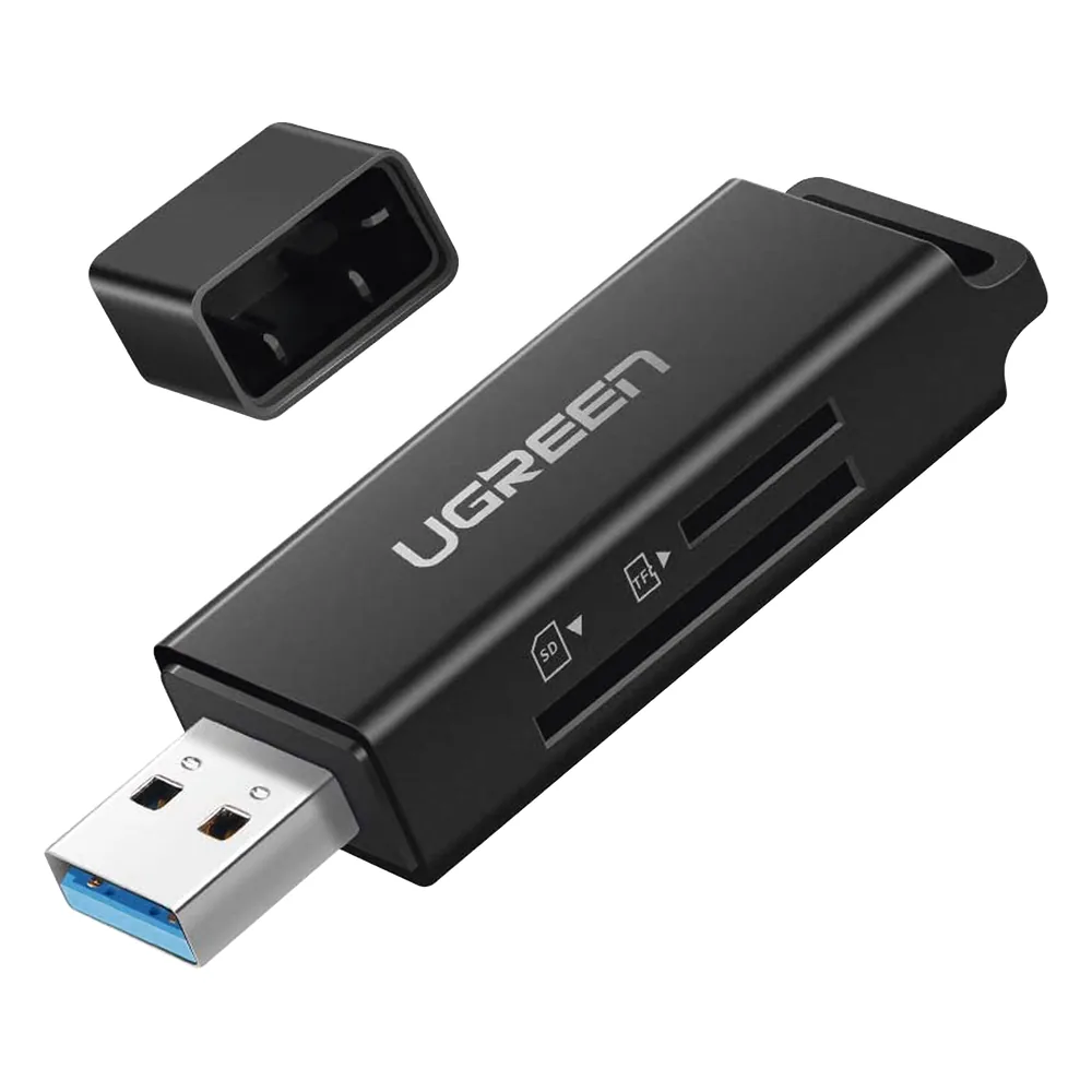 Lector de tarjetas SD portátil USB 3.0 de doble ranura / adaptador de tarjeta de memoria flash concentrador para TF SD Micro SD SDXC SDHC MMC RS-MMC Micro SDXC Micro SDHC UHS-I