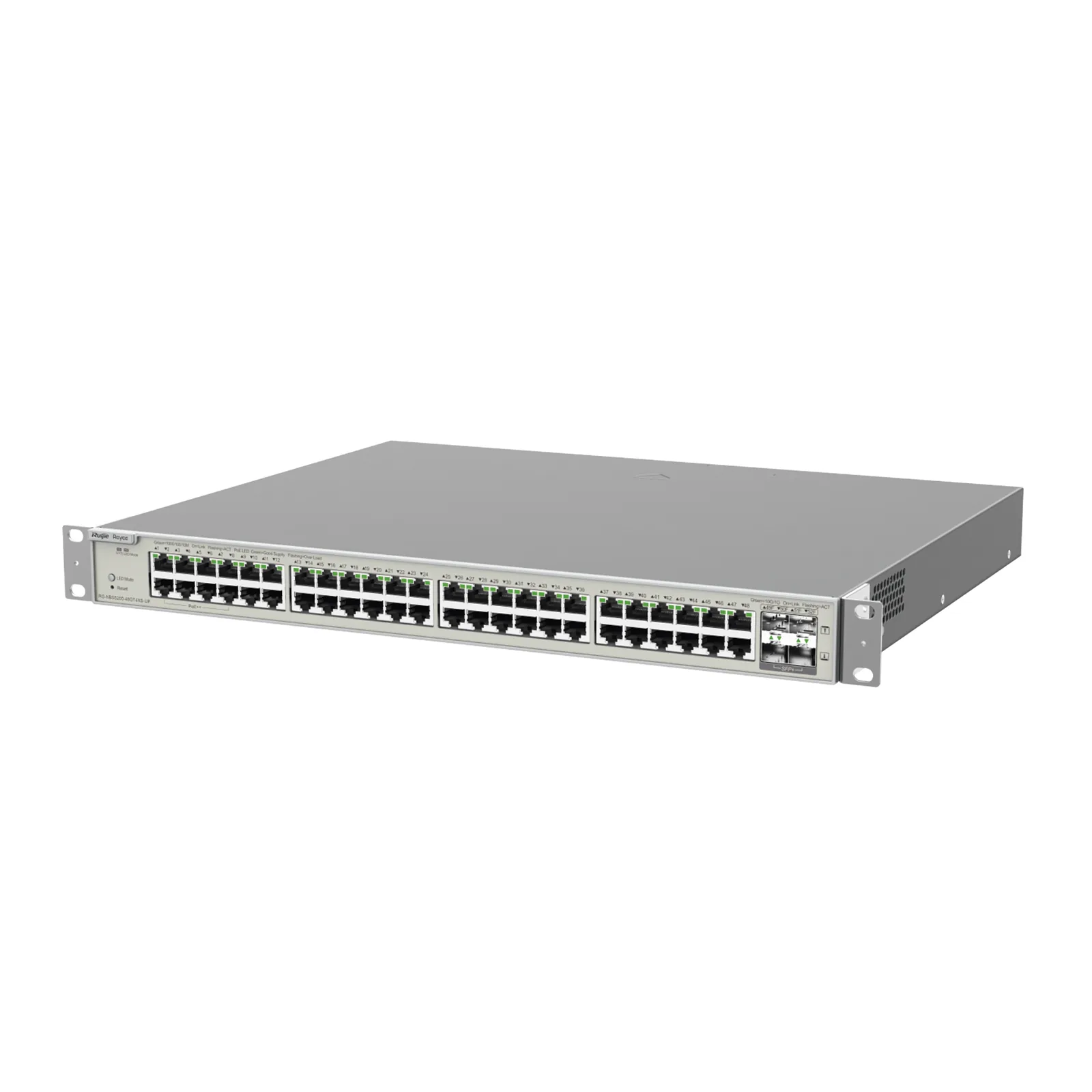 Switch Administrable Capa 3 con 48 puertos Gigabit PoE 802.3af/at + 4 SFP+ para fibra 10Gb, gestión gratuita desde la nube, 740W