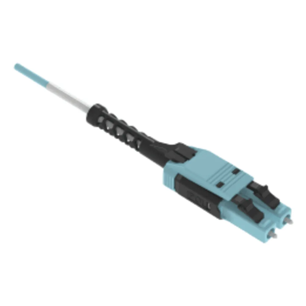 Jumper de Fibra Óptica Multimodo 50/125 OM4, LC-LC Uniboot Duplex, OFNP (Plenum), Color Aqua, 2 Metros