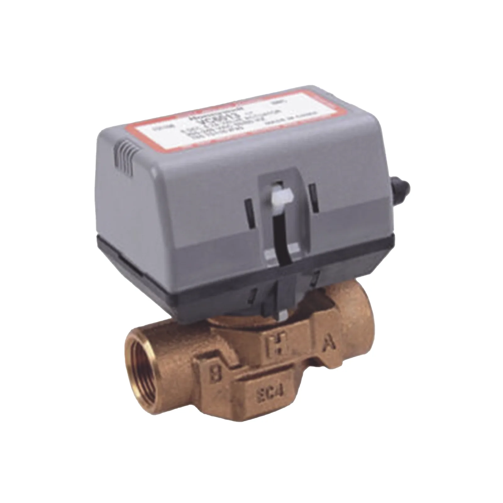 Válvula de zona motorizada de 2 vías 3/4 pulgada BSPT con actuador de 200 a 240 VAC para calefacción y aire acondicionado