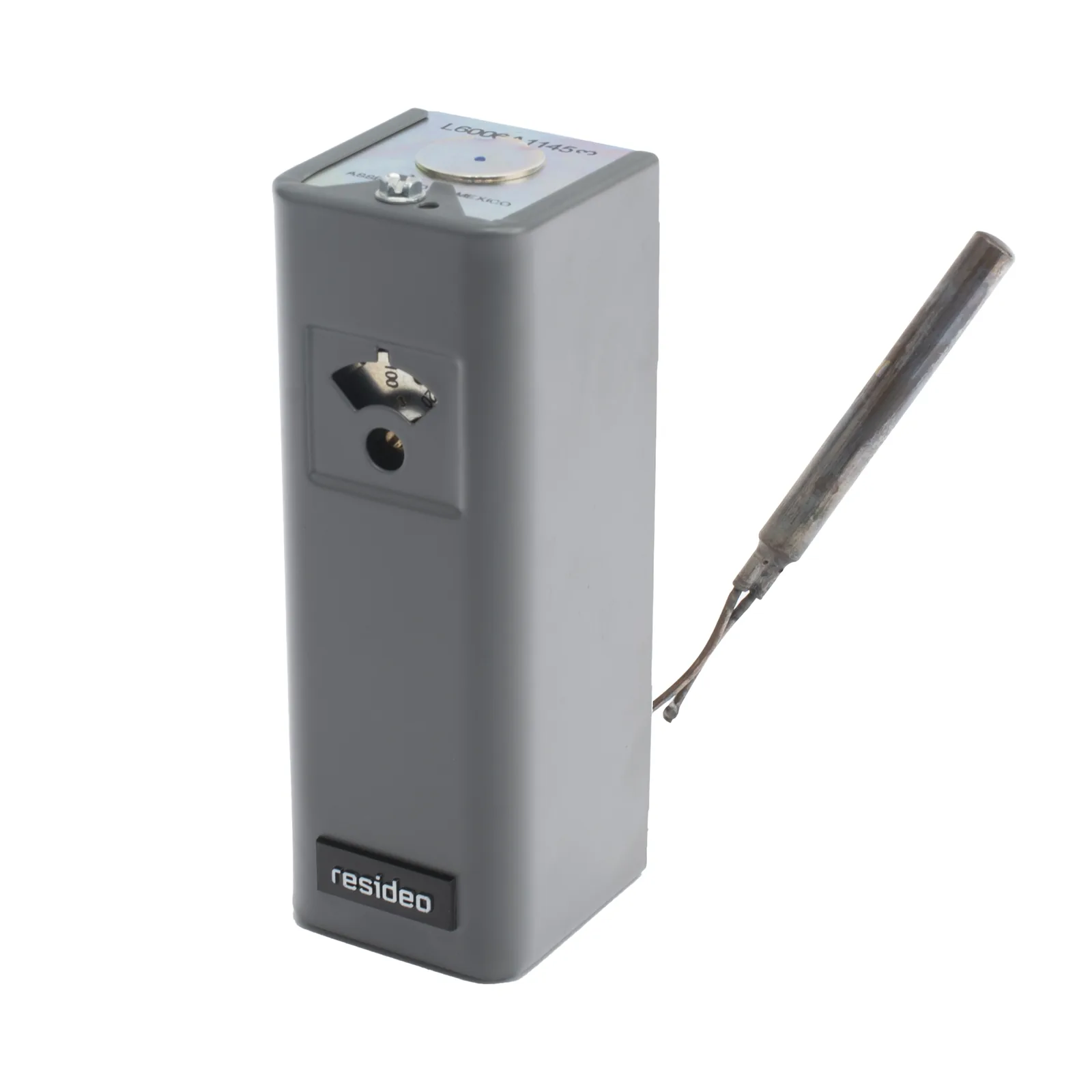 Controlador de temperatura tipo Aquastat de límite alto o bajo con SPDT, montaje horizontal, rango 38 a 116 °C