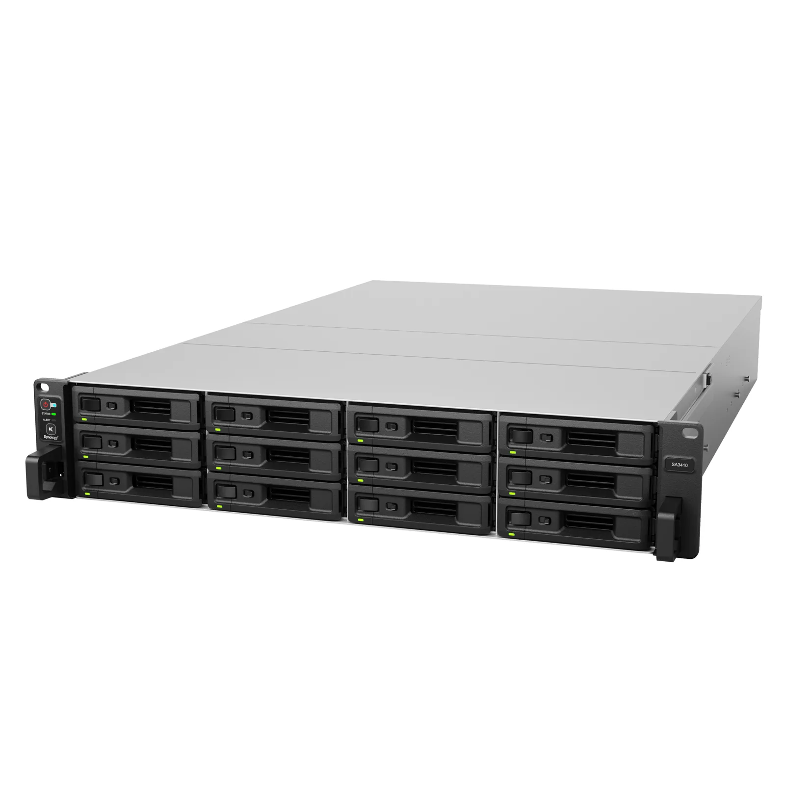 Servidor de Almacenamiento Synology SA3410 | 12 Bahías | Escalable hasta 96 Bahías | 1.728 PB de Capacidad Bruta | 6.200 MB/s Lectura Secuencial | 3.000 MB/s Escritura Secuencial | 10GbE RJ-45 | PCIe 3.0.