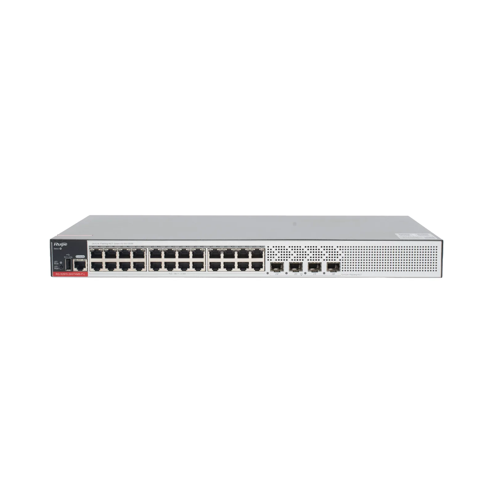 Switch PoE+ Empresarial 370 Watts, Administrable L2+, 24 Puertos Gigabit y 4 Puertos Uplink SFP 2.5G