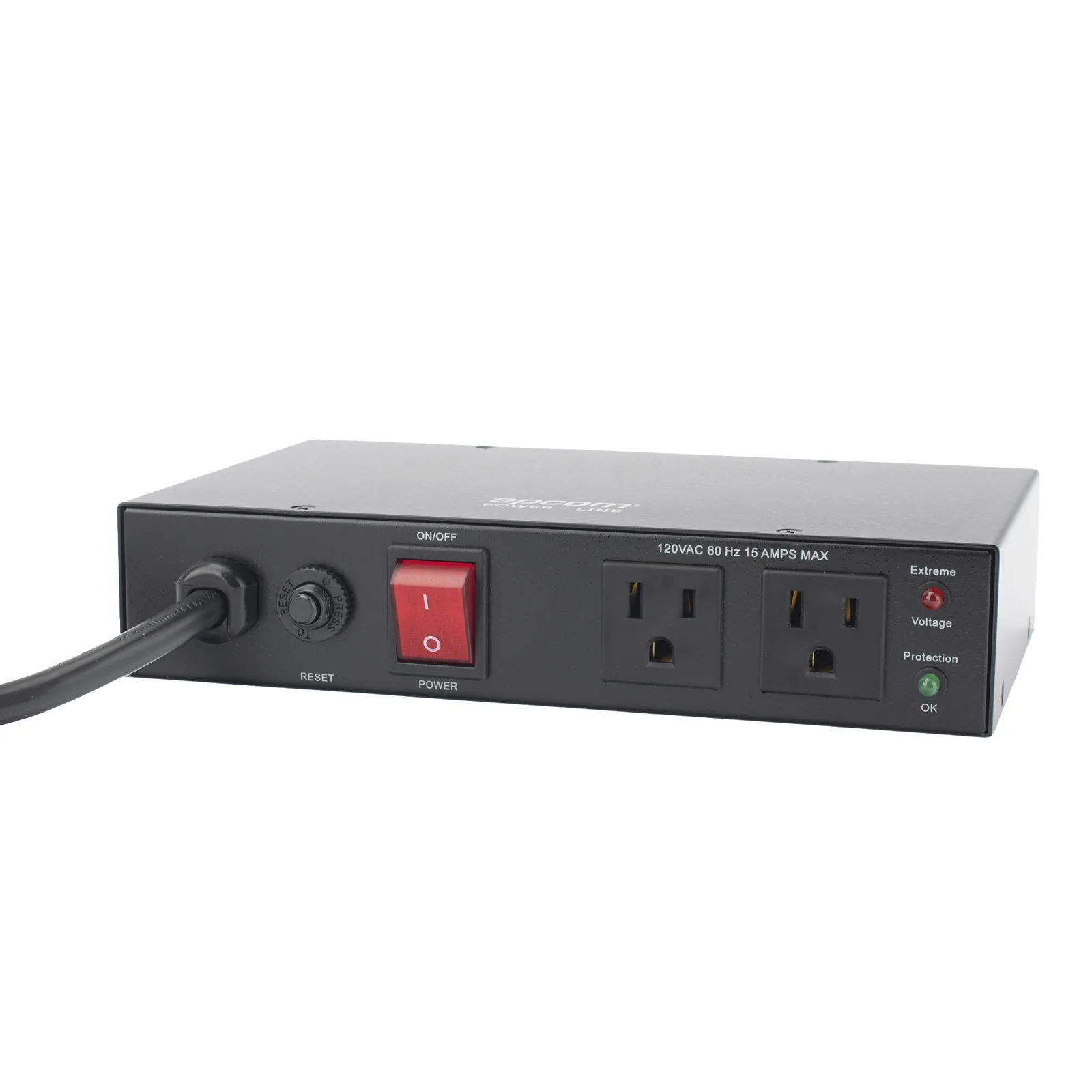 Acondicionador de Voltaje / Entrada 120 Vca / 2 salidas @ 120 Vca NEMA 5-15R / 1,800 W / 15 A / Supresión de Picos / Filtro de Ruido EMI/RFI / Sin bracket