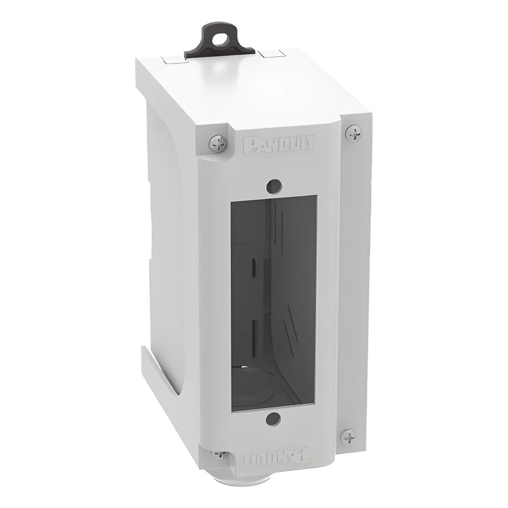 Panel de Parcheo Modular para Fibra Óptica, de Instalación en Riel DIN Estándar de 35 mm (1.38 pulgadas), Acepta Una Placa Acopladora FAP, Color Gris