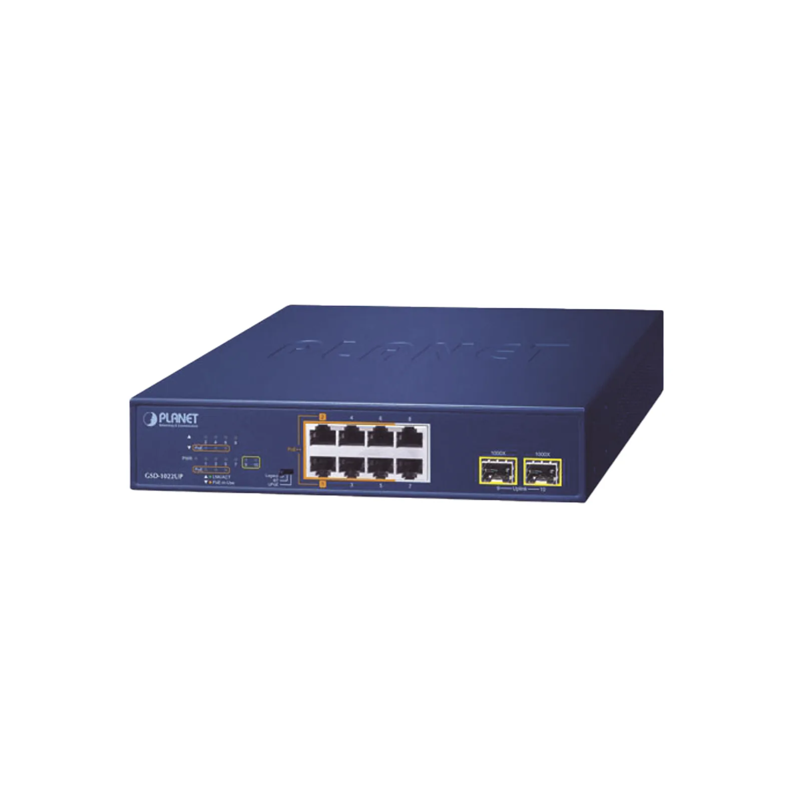 Switch PoE No Administrable de Escritorio, 2 Puertos Gigabit 802.3bt, 4 Puertos Gigabit 802.3at, 2 Puertos 10/100/1000, 2 Puertos SFP Gigabit.