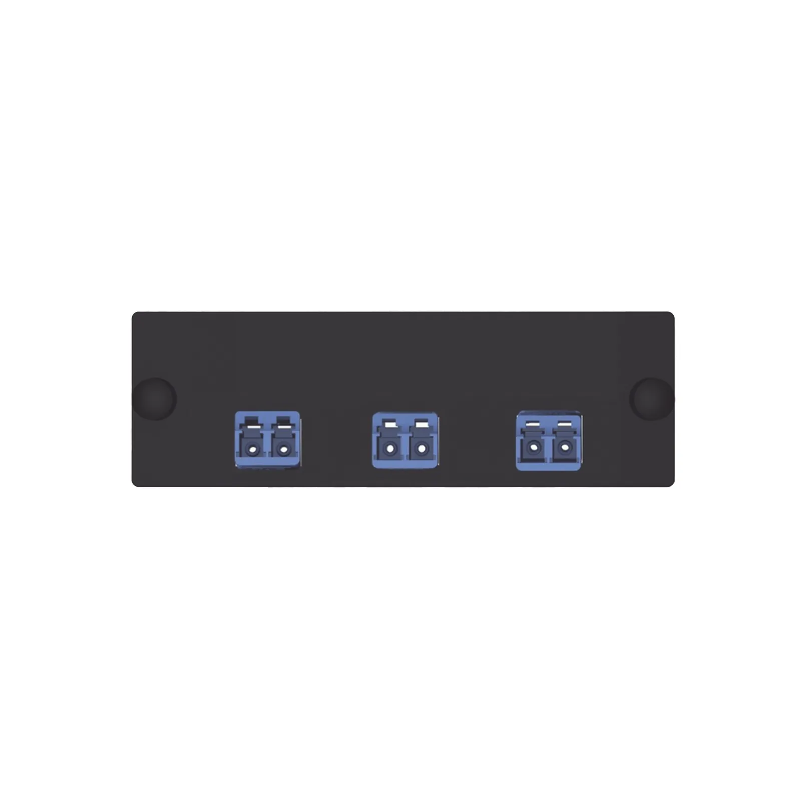 Placa Acopladora de Fibra Óptica FAP, Con 3 Conectores LC Duplex (6 Fibras), Para Fibra Monomodo OS1/OS2, Color Azul