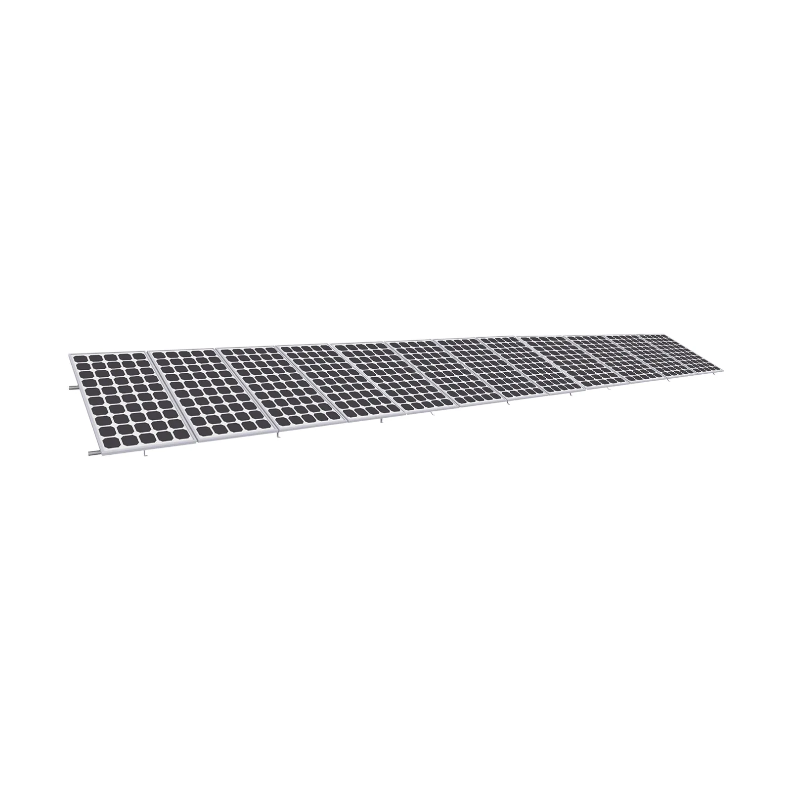Montaje para Panel Solar, Riel "8" de 5400mm para Módulos con Espesor de 35mm, Velocidad de Viento Máx. 136km/h (20° a 45°)