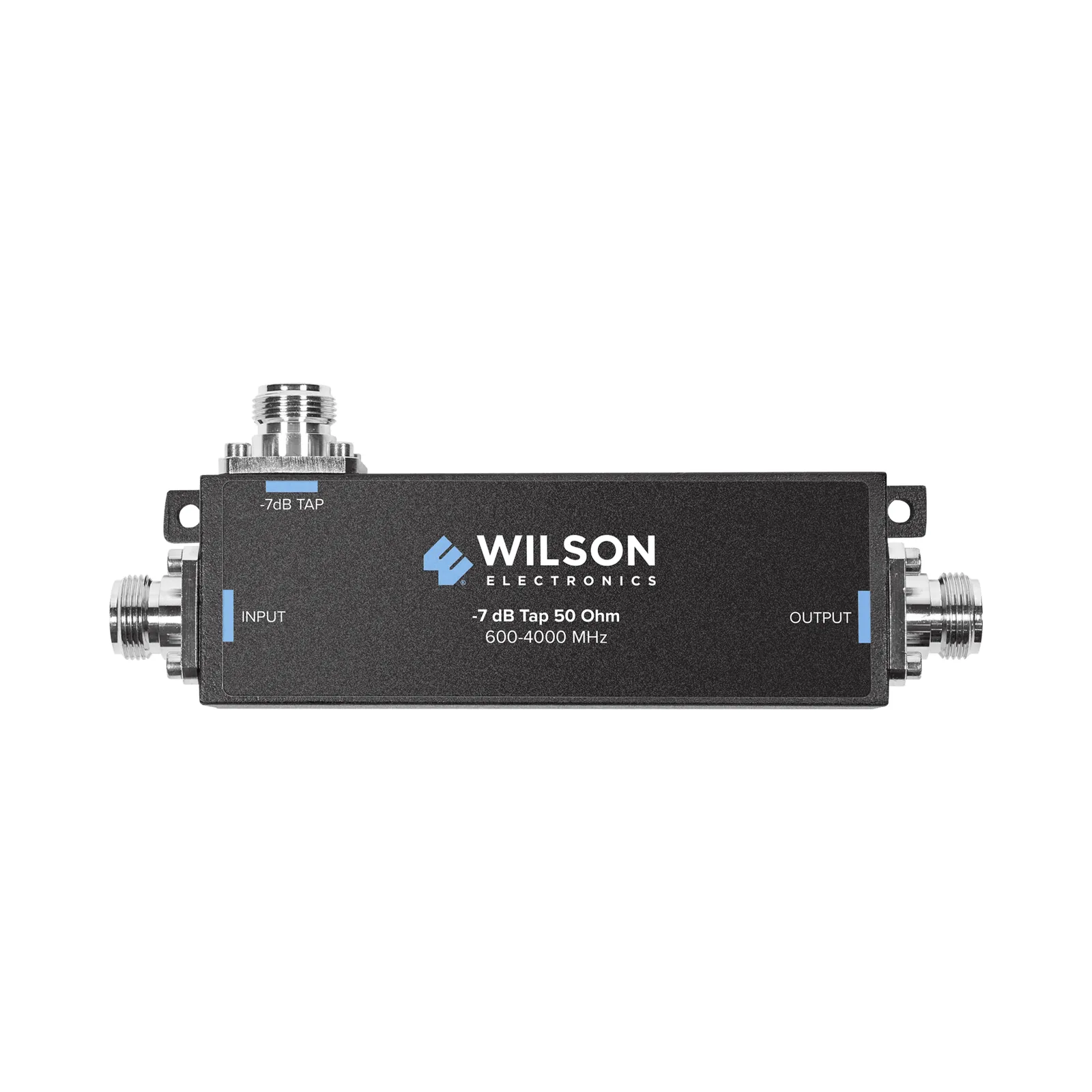 Separador TAP -7 dB con rango de frecuencia de 575 a 6000 MHz. Ideal para separar la antenas a diferentes longitudes de cable coaxial. 50 Ohm con conectores N Hembra.