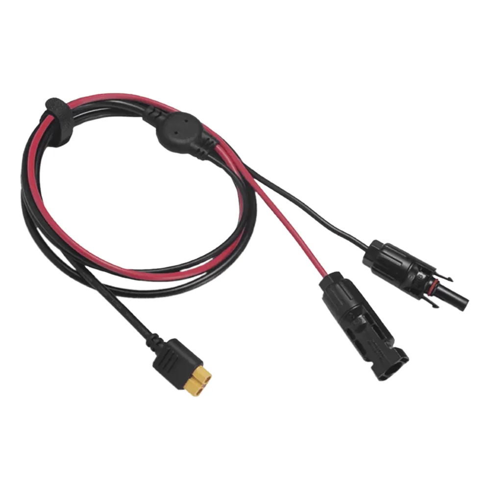 Cable 2.5 m, Negro, Calibre 12 AWG con Terminales MC4 Macho y Hebra para Terminal XT60