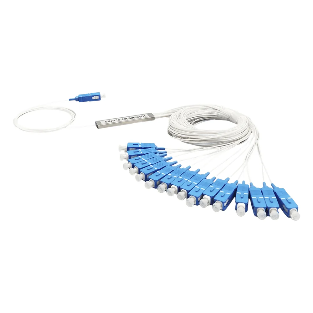 Splitter (Divisor Óptico) tipo PLC, de 1x16, conectores SC/UPC