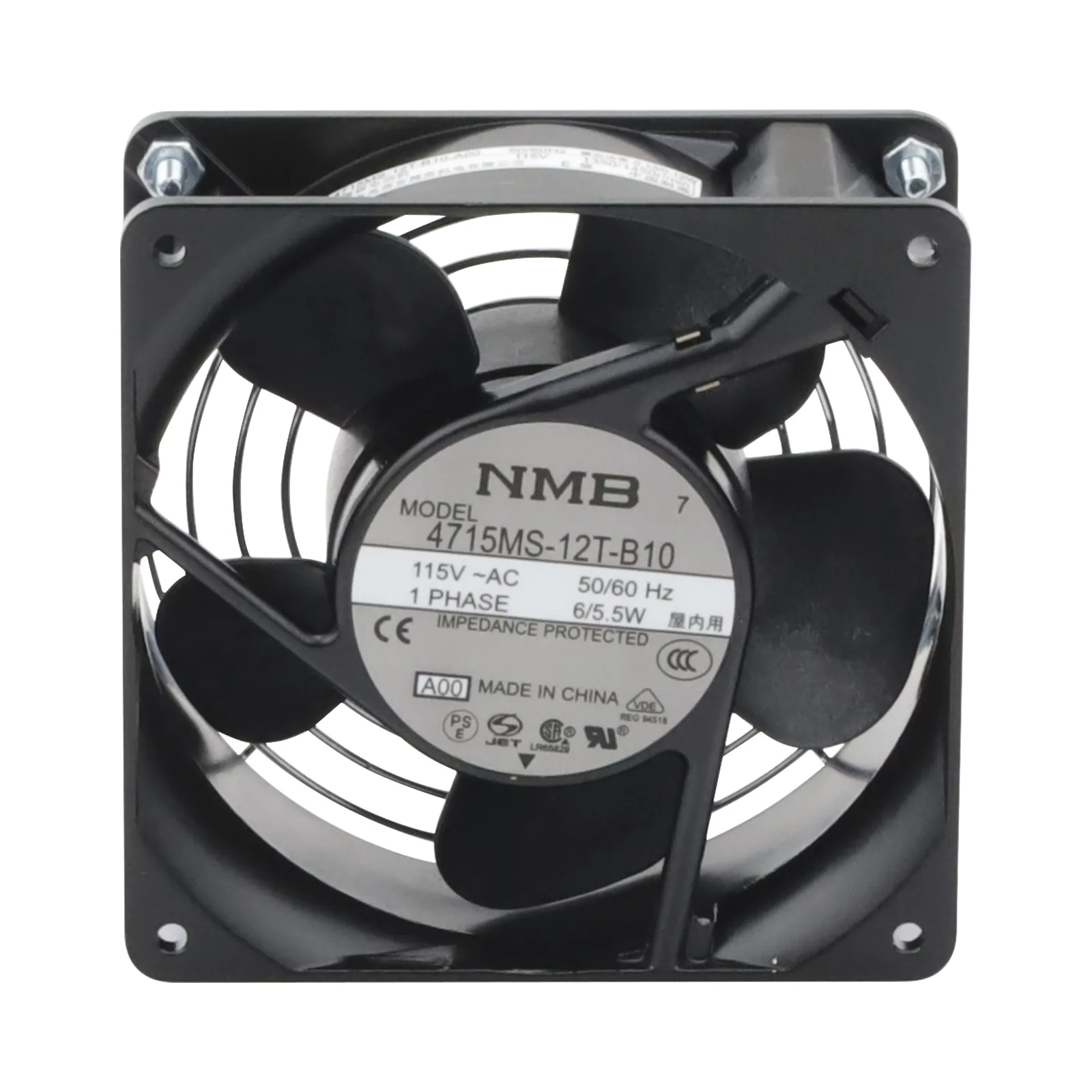 Ventilador Axial Compacto, de 4 Pulgadas, 49 CFM, 115 Vca, De Acero, Color Negro