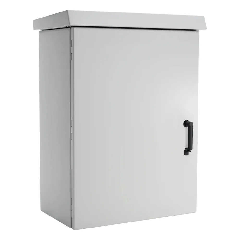 Gabinete Para Exterior OSP ComLine de 12 UR, 600 mm de Ancho, 500 mm de Profundidad De Aluminio, Color Gris Claro Con Protección NEMA 4/12/4X/3/3R; IP66