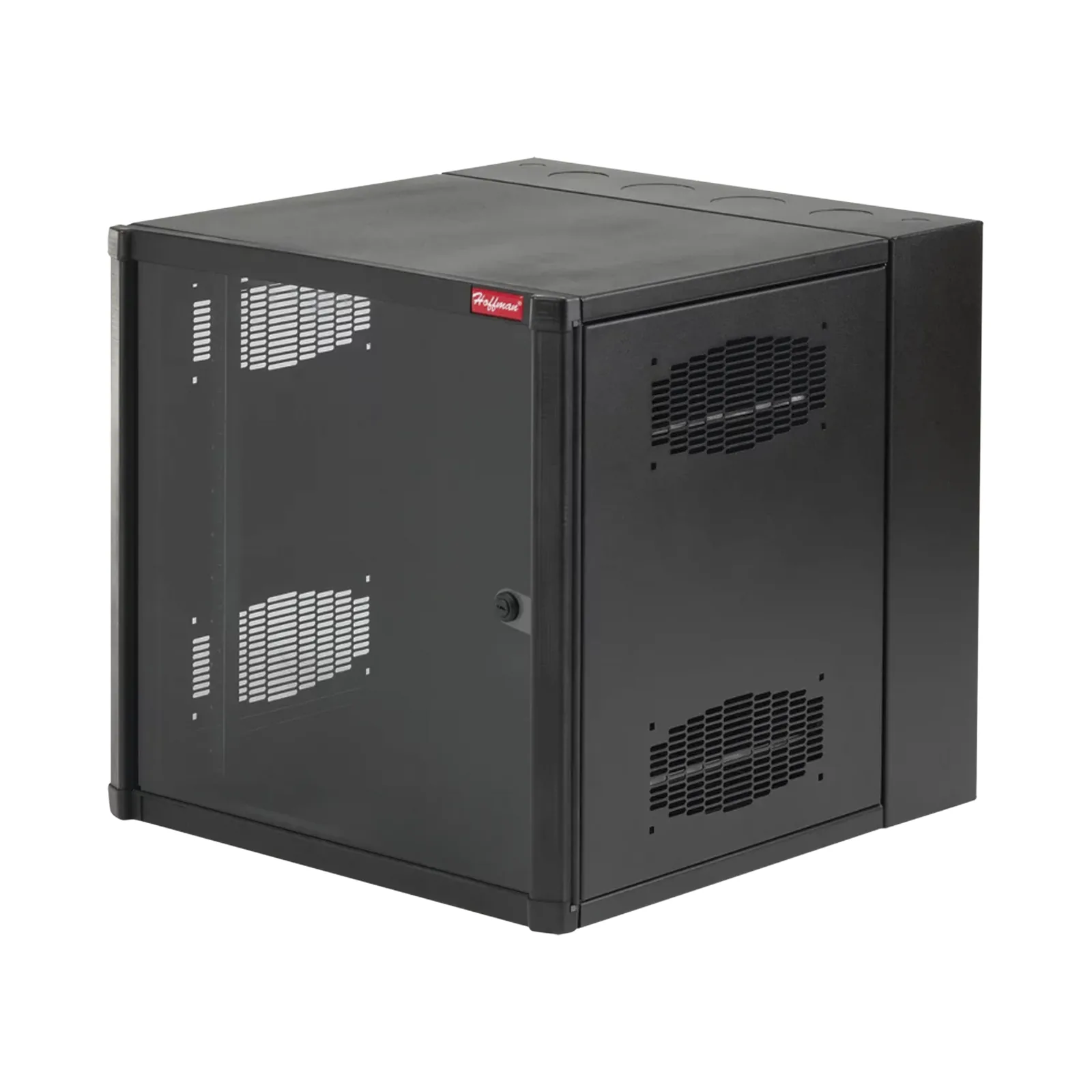 Gabinete AccessPlus de 19 UR Montaje en Pared de 19in, Rieles Numerados y Roscados #10-32, Puerta con Ventana de Seguridad, 600 mm de Ancho, 637 mm de Profundidad, Color Negro