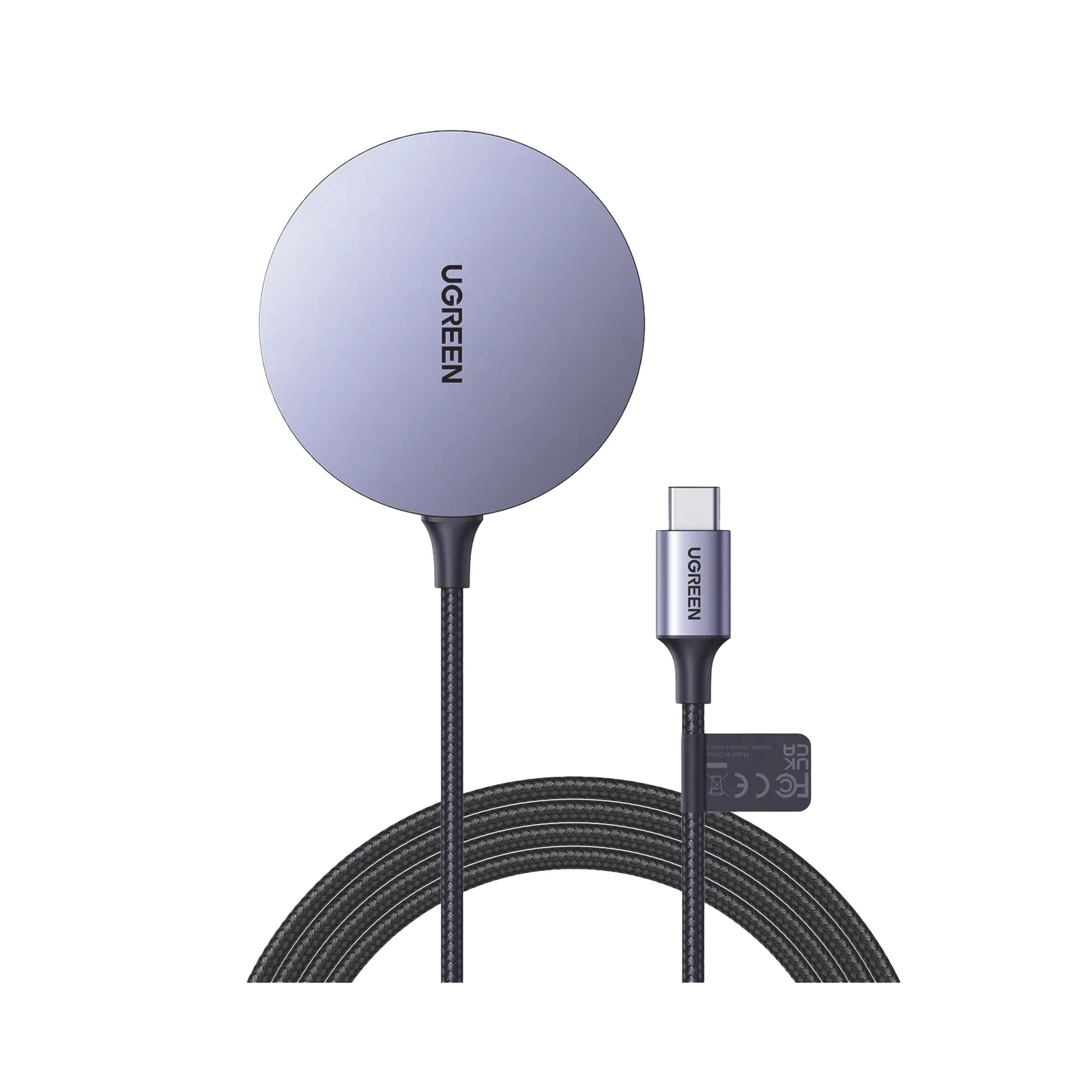 Cargador Inalámbrico Magnético | 15W | Tecnología Magsafe | Qi | Certificado MFM | Modulo de Carga Original | Carga Rápida | Fuerte Absorción Magnética | Cable de Nylon Trenzado | 1.5 metros | Multi Protecci&o
