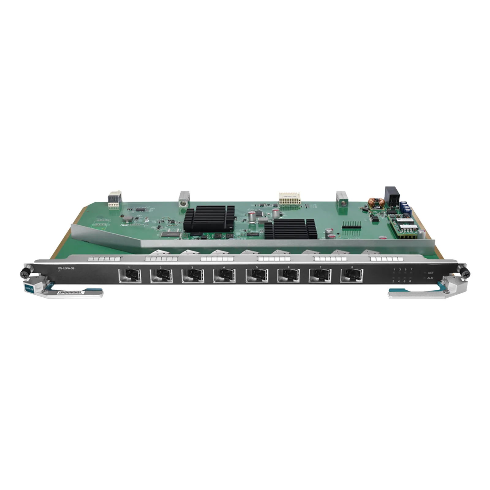 Tarjeta de Servicio 8 Puertos GPON para OLT DSP8000X2 / Spliteo de 1:128 / Conexión de Hasta 1024 Clientes / Distancias de Hasta 20 Km / Intercambio en caliente