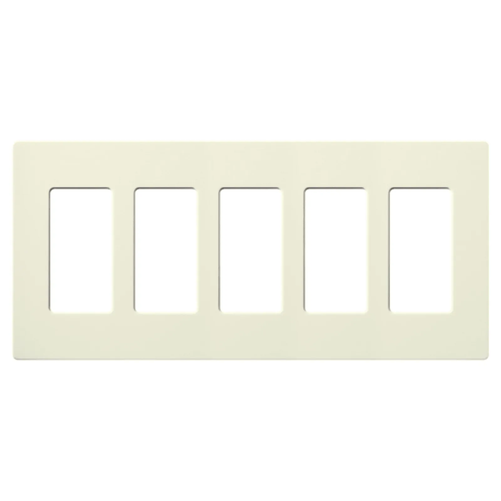 Placa de pared Satin Colors de 5 espacios sin tornillos visibles, color biscuit, para atenuadores, switches y controles Pico
