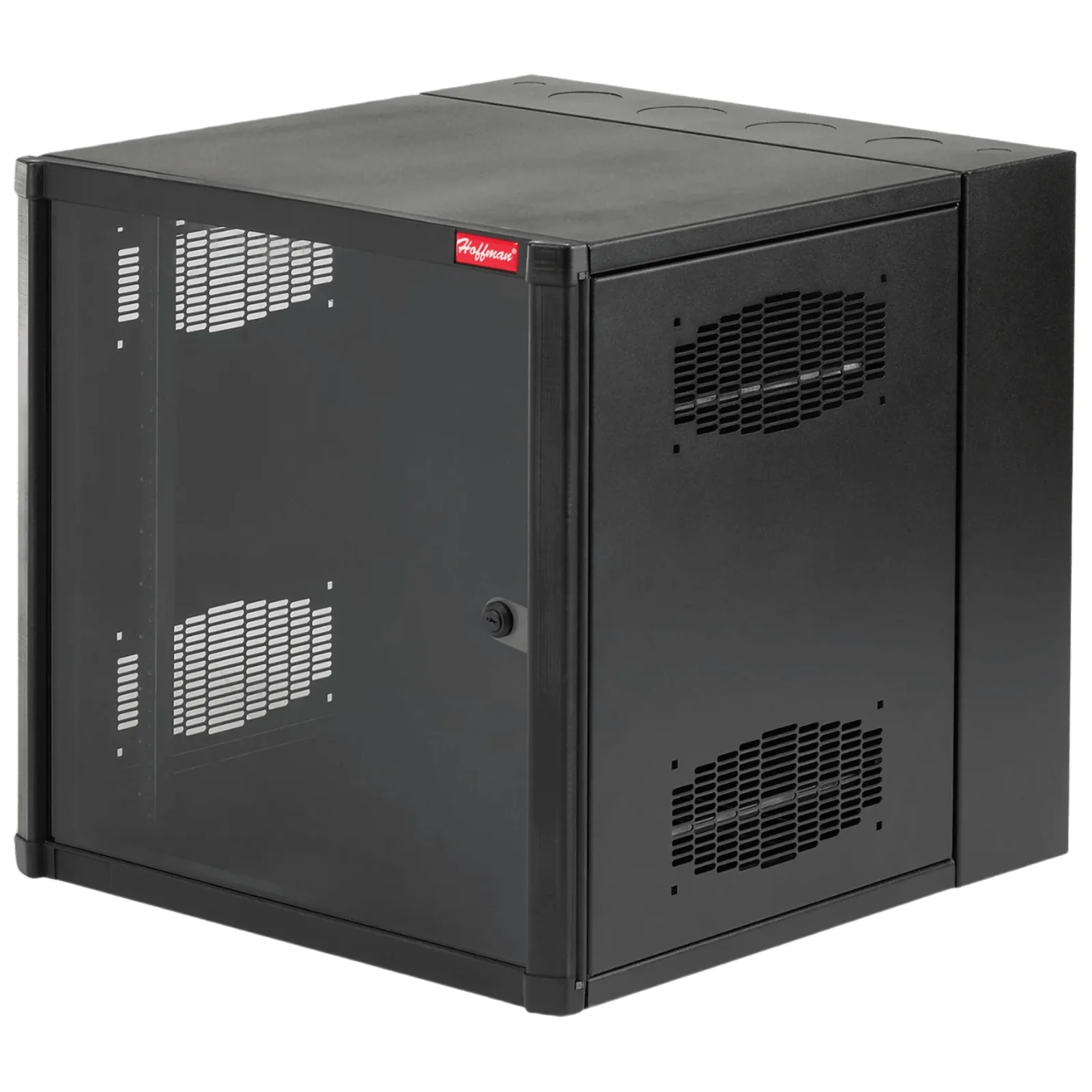Gabinete AccessPlus de 12 UR Montaje en Pared de 19in, Rieles Numerados y Roscados #10-32, Puerta con Ventana de Seguridad, 600 mm de Ancho, 762 mm de Profundidad, 12 UR, Color Negro