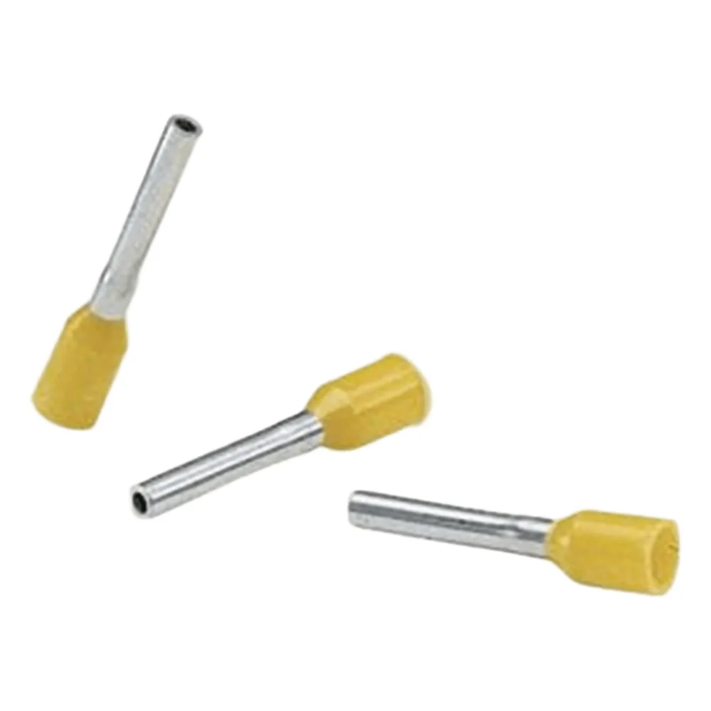 Ferrule Aislado Para Cables 4 AWG, PIN de 16 mm de Longitud, Mango Color Amarillo, Paquete de 50pz