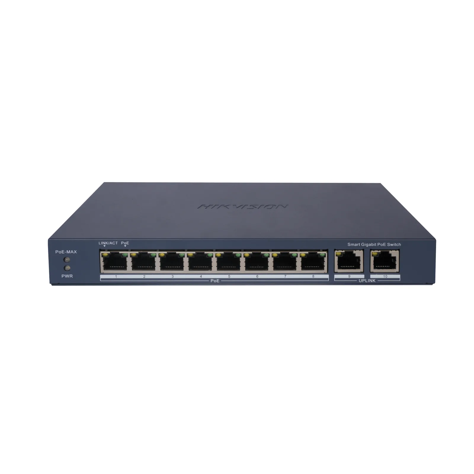 Switch Gigabit PoE+ / Administrable / 8 Puertos Gigabit PoE+ / 2 Puertos Gigabit / Configuración Nube Hik-Partner Pro / Modo Extendido hasta 300 Metros / 110 W