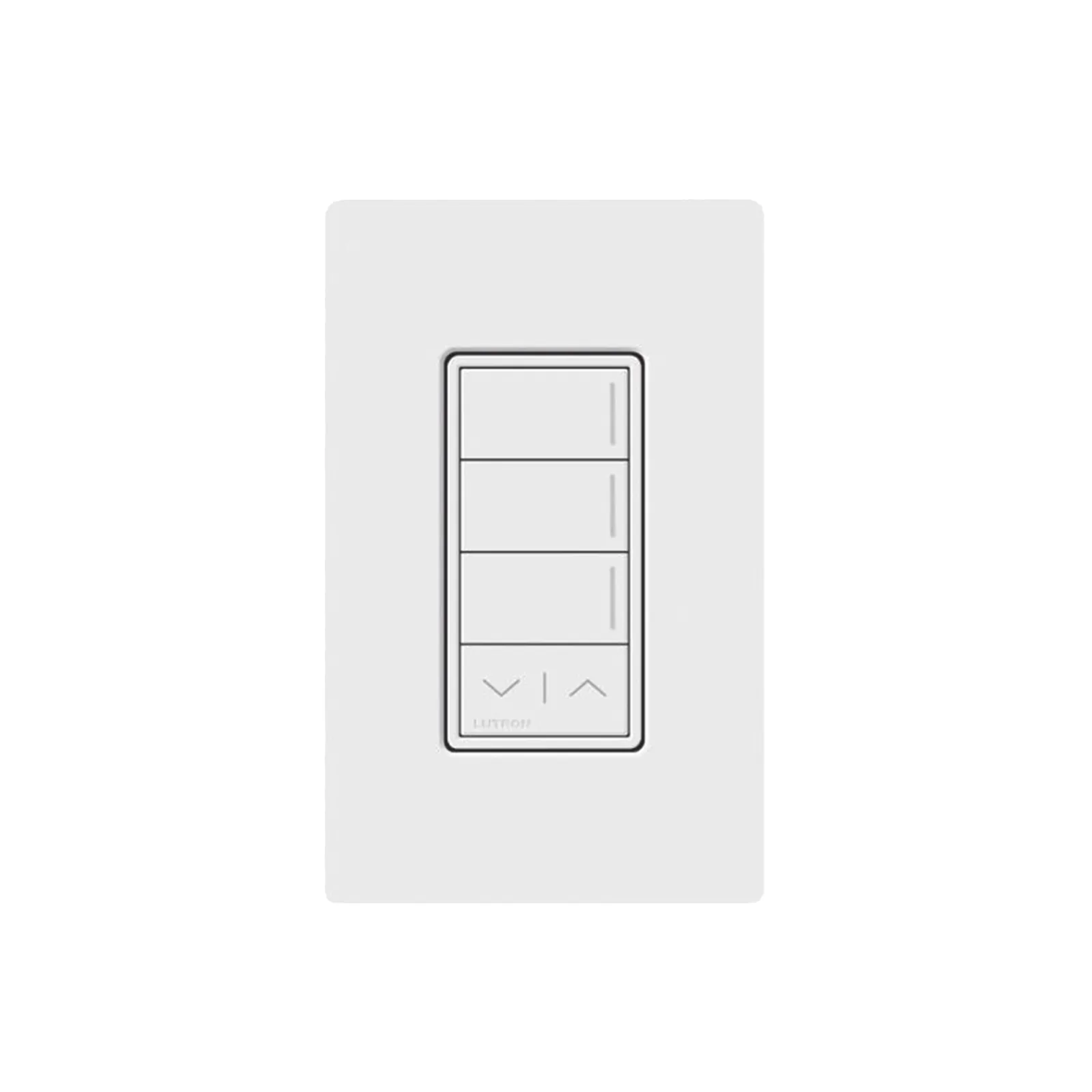 Botonera de pared Sunnata con 3 botones de escena y barra subir/bajar, retroiluminada, blanco, para RadioRA 3
