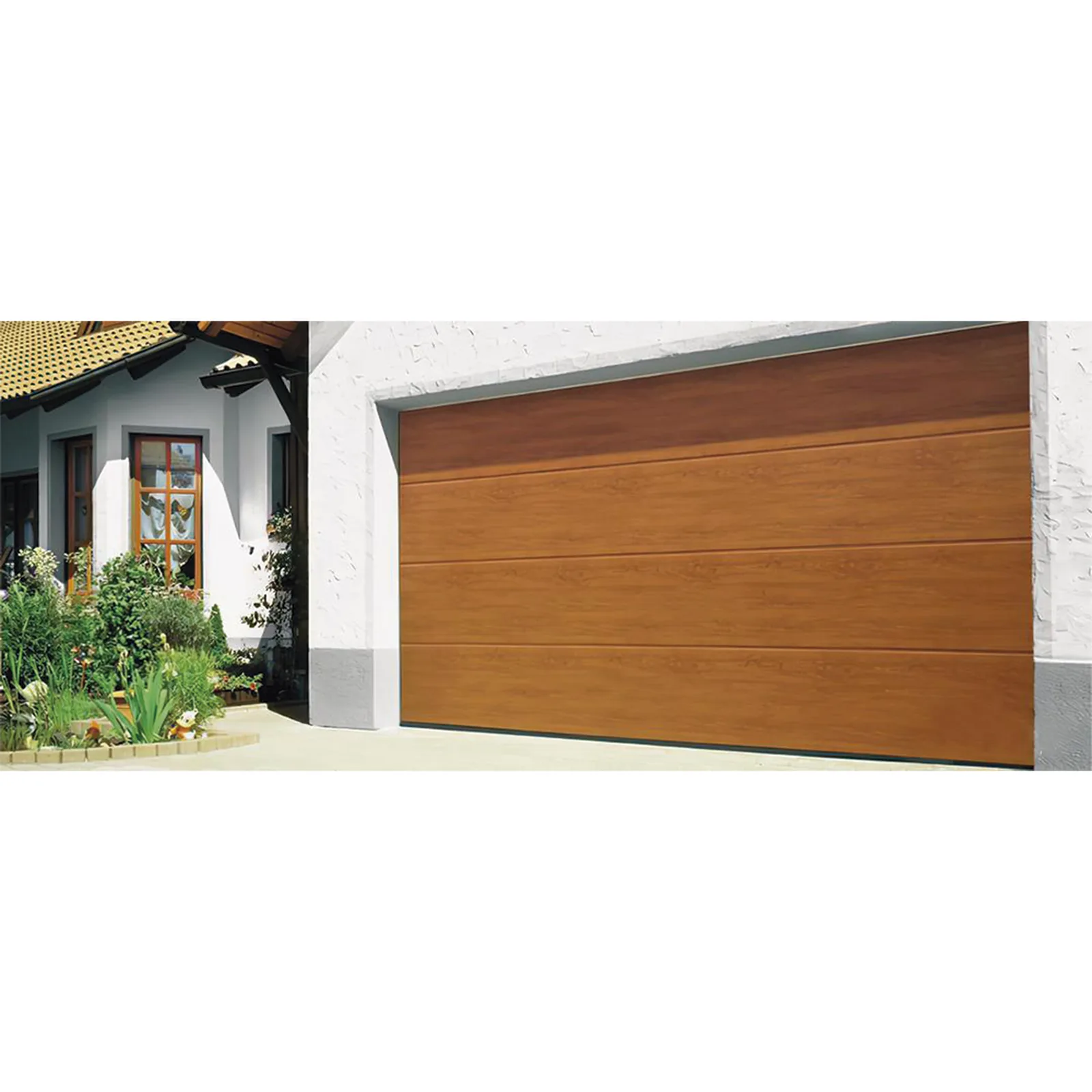 Puerta de Garage D/ Alta calidad / 18x7 pies / AISLADA / Estilo Americana / Imitacion Madera / Golden Oak / Linea Central .