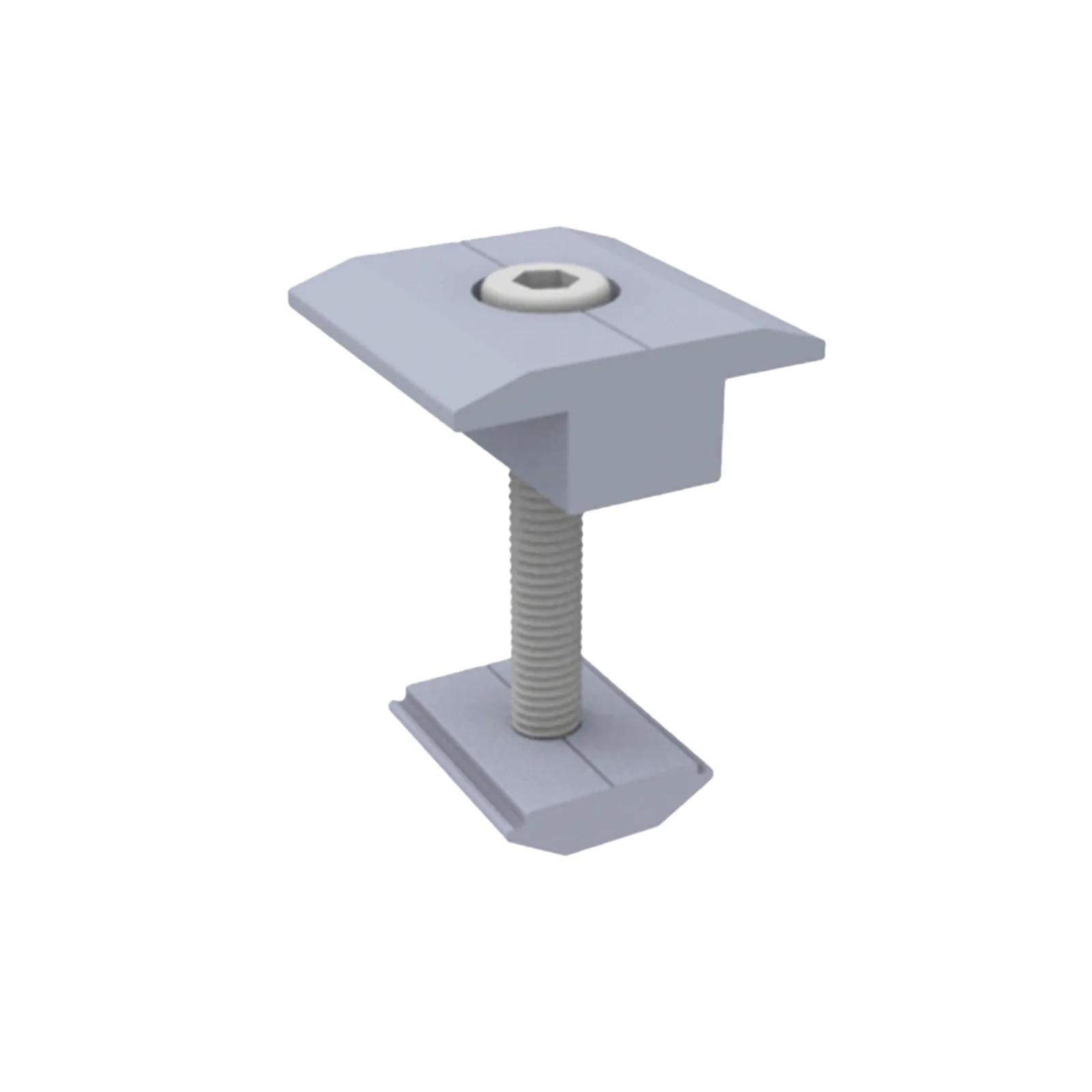 Sujetador Intermedio 30 mm para montaje de paneles solares en riel 5 Y 8