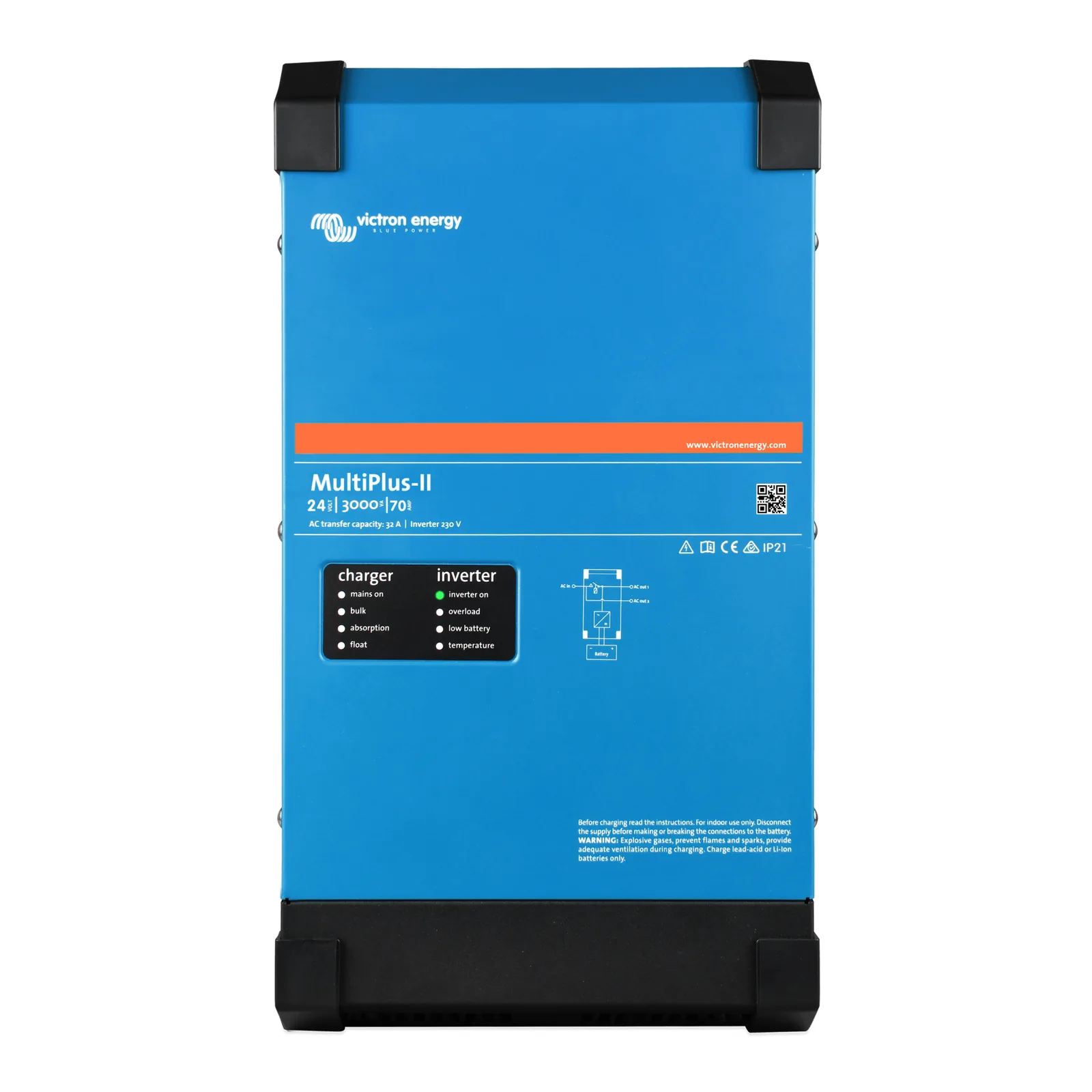 MultiPlus-II 48/3000/35-50 / Inversor Cargador de Onda Pura / Entrada 48 Vcc / Salida 2400 W 120 Vca 60 Hz
