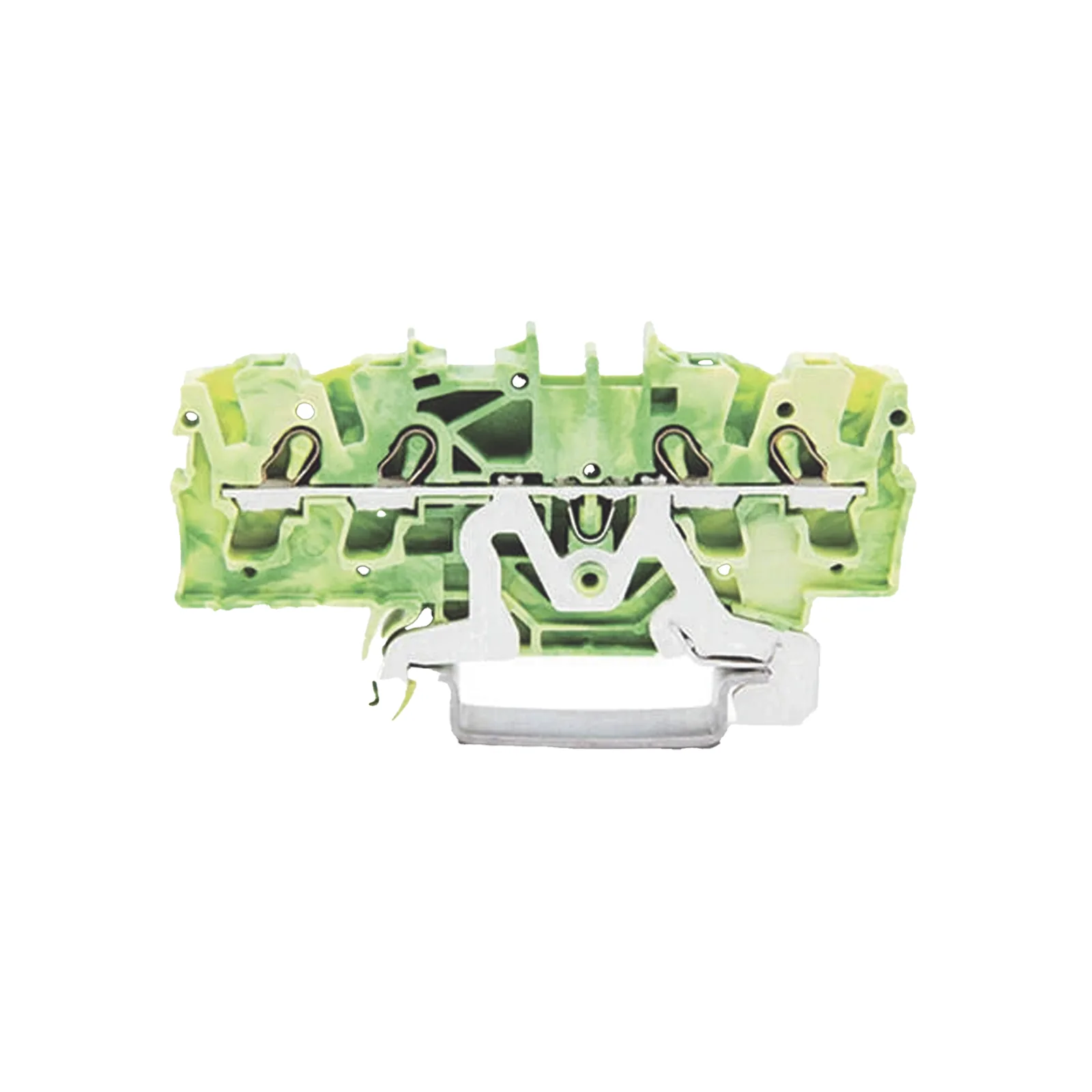 Borna de Tierra / 4 Conductores / 2.5 mm² / Push-in CAGE CLAMP® / Aplicaciones Ex e II / Marcaje Lateral y Central / Carril DIN 35 x 15 y 35 x 7.5 / Verde-Amarillo