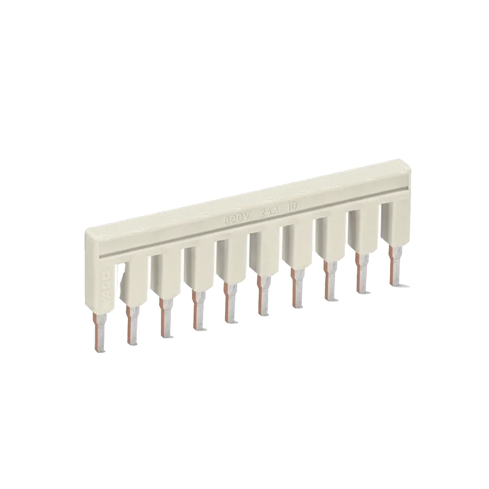 Puente Eléctrico / 10 Polos / Aislado / 25 A / 800 V / Gris Claro / Material Cobre Electrolítico / Reducción de Sección