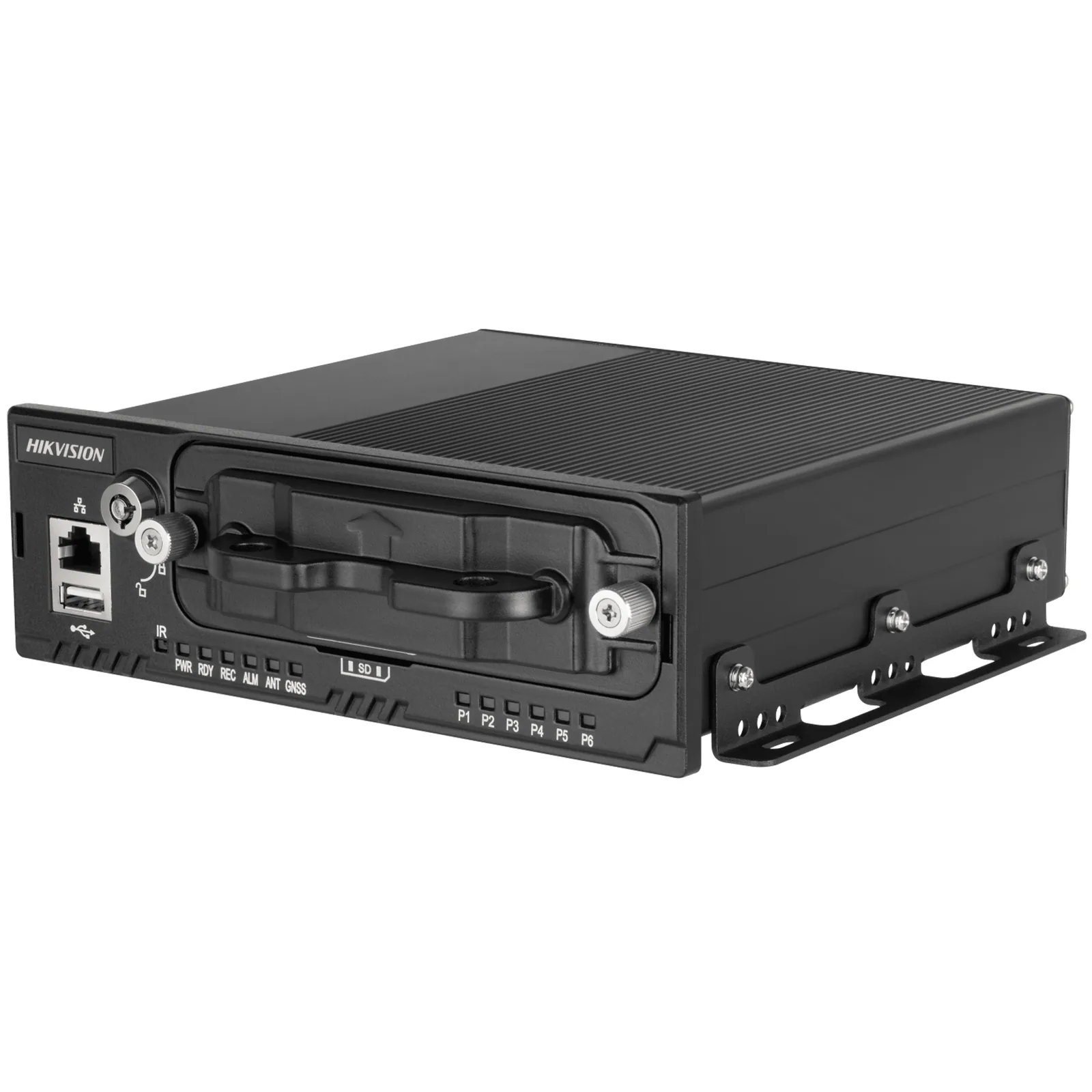 NVR Móvil de 8 Canales / 5 Megapixel / 4 Puertos PoE + 4 Vía Switch / 2 Bahías de HDD / Incluye Modulo GPS / Conector M12