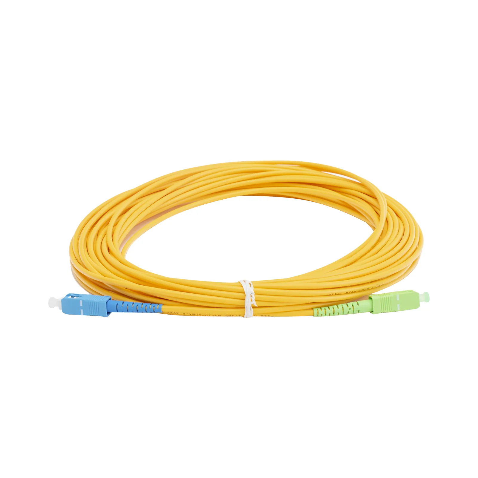 Jumper de Fibra Óptica Monomodo SC/UPC - SC/APC Simplex, Color Amarillo, 15 Metros (49.21 Pies)