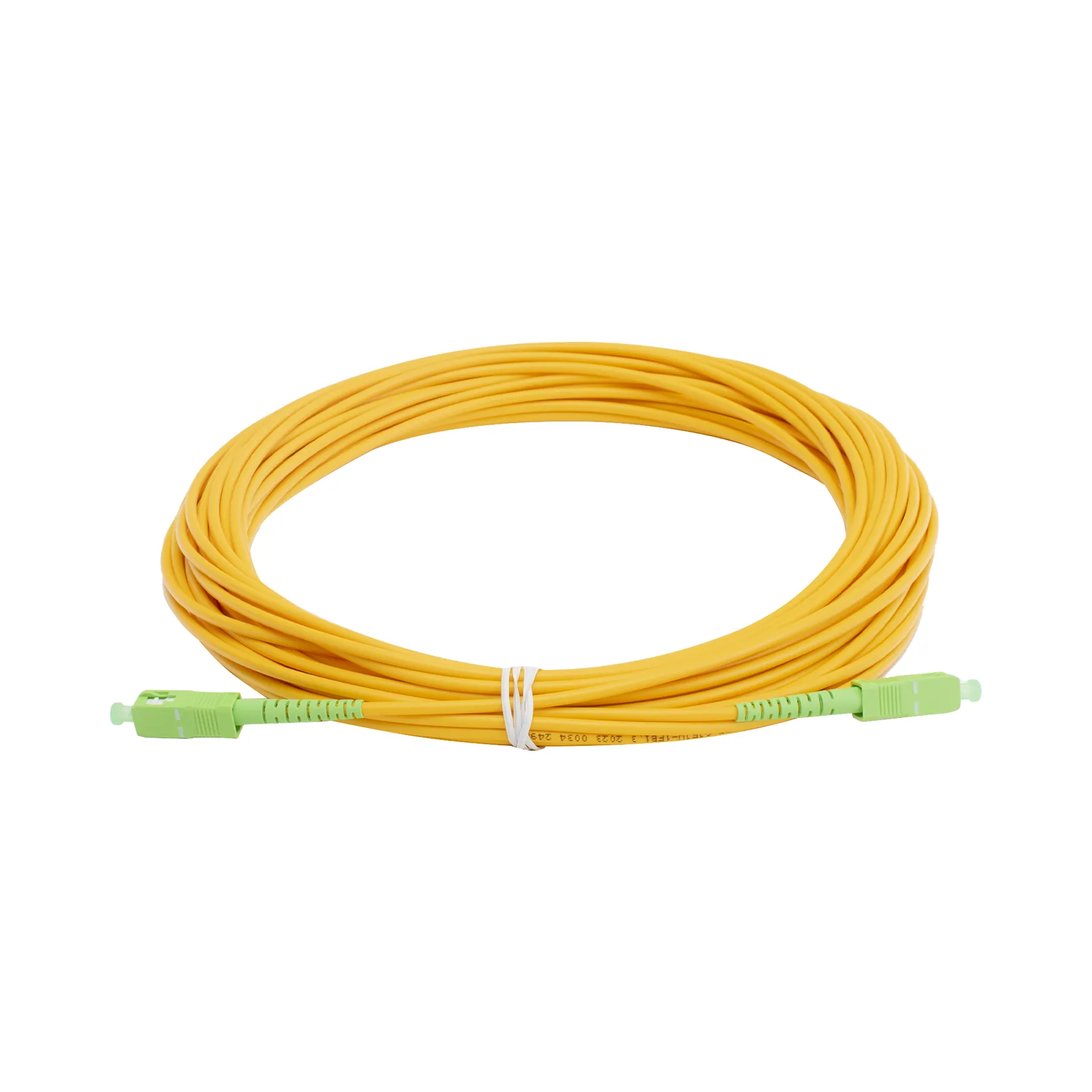 Jumper de Fibra Óptica Monomodo SC/APC - SC/APC Simplex, Color Amarillo, 15 Metros (49.21 Pies)