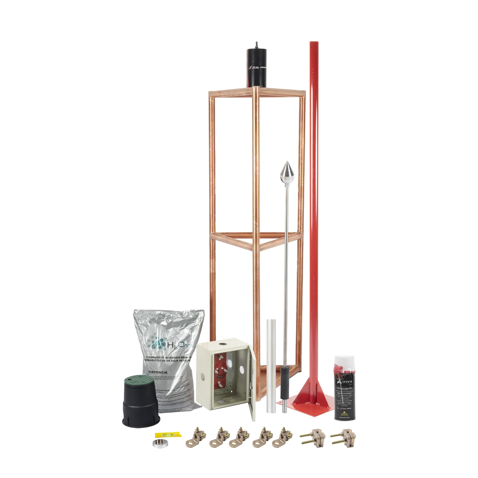 Kit Pararrayo con Accesorios para Protección de Diámetro de 300m.
