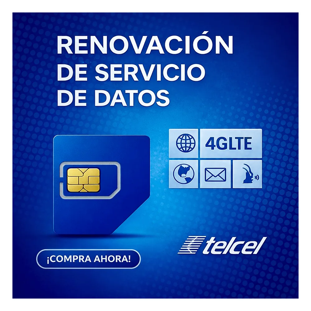 Renovación de plan anual de servicio de 10GB para SIM TELCEL