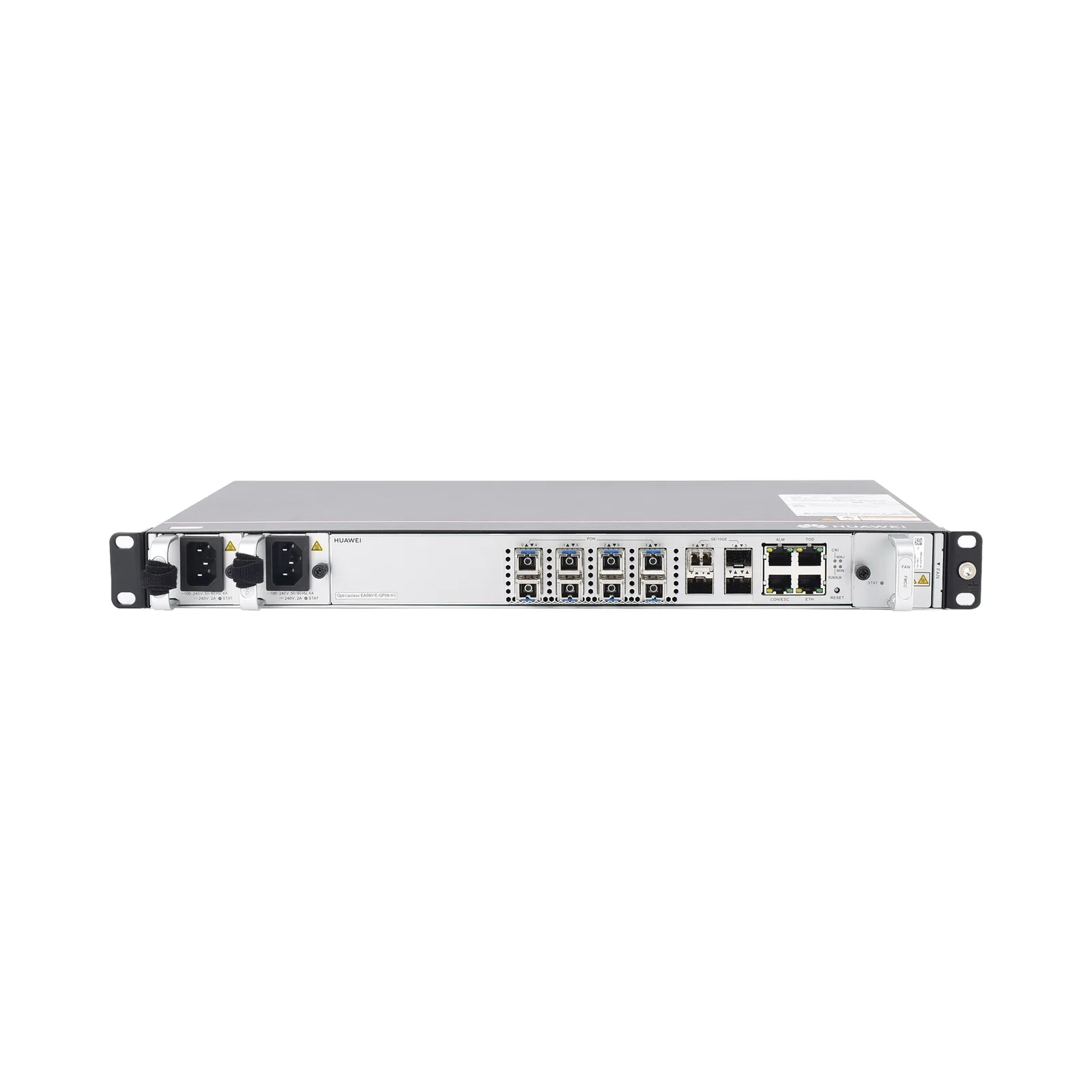 OLT GPON OptiXAccess 8 Puertos con Módulos C+, 4 Puertos Uplink (10GE/GE), Hasta 256 ONTs, 2 Fuentes de Alimentación AC, 1 UR