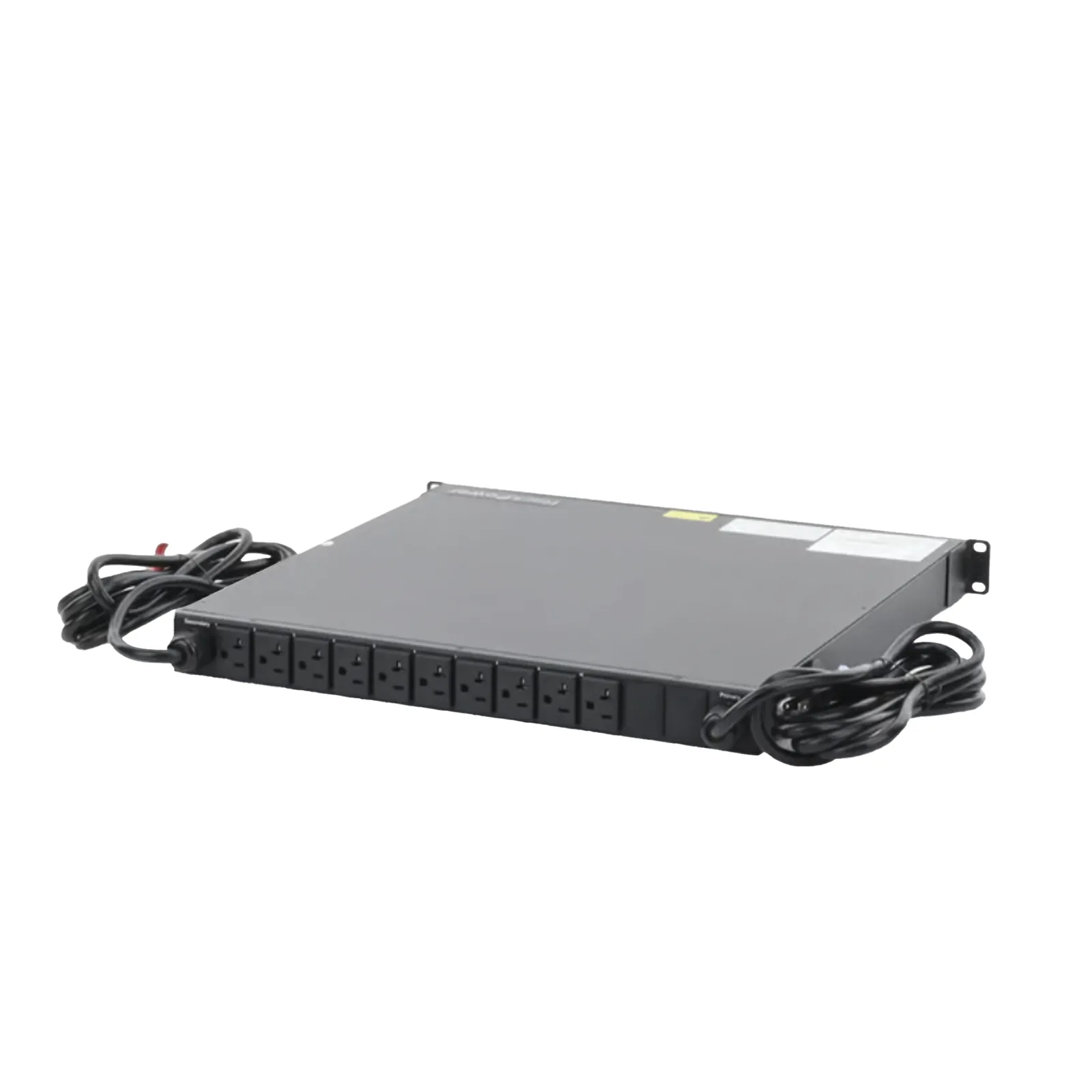 PDU Monitoreable de Transferencia Automática ATS (Fuente Redundante), Con 10 Salidas 5-15R, Enchufes de Entrada NEMA 5-15P, Instalación Horizontal de 19in, 1UR, 15 Amp, 120 Vca