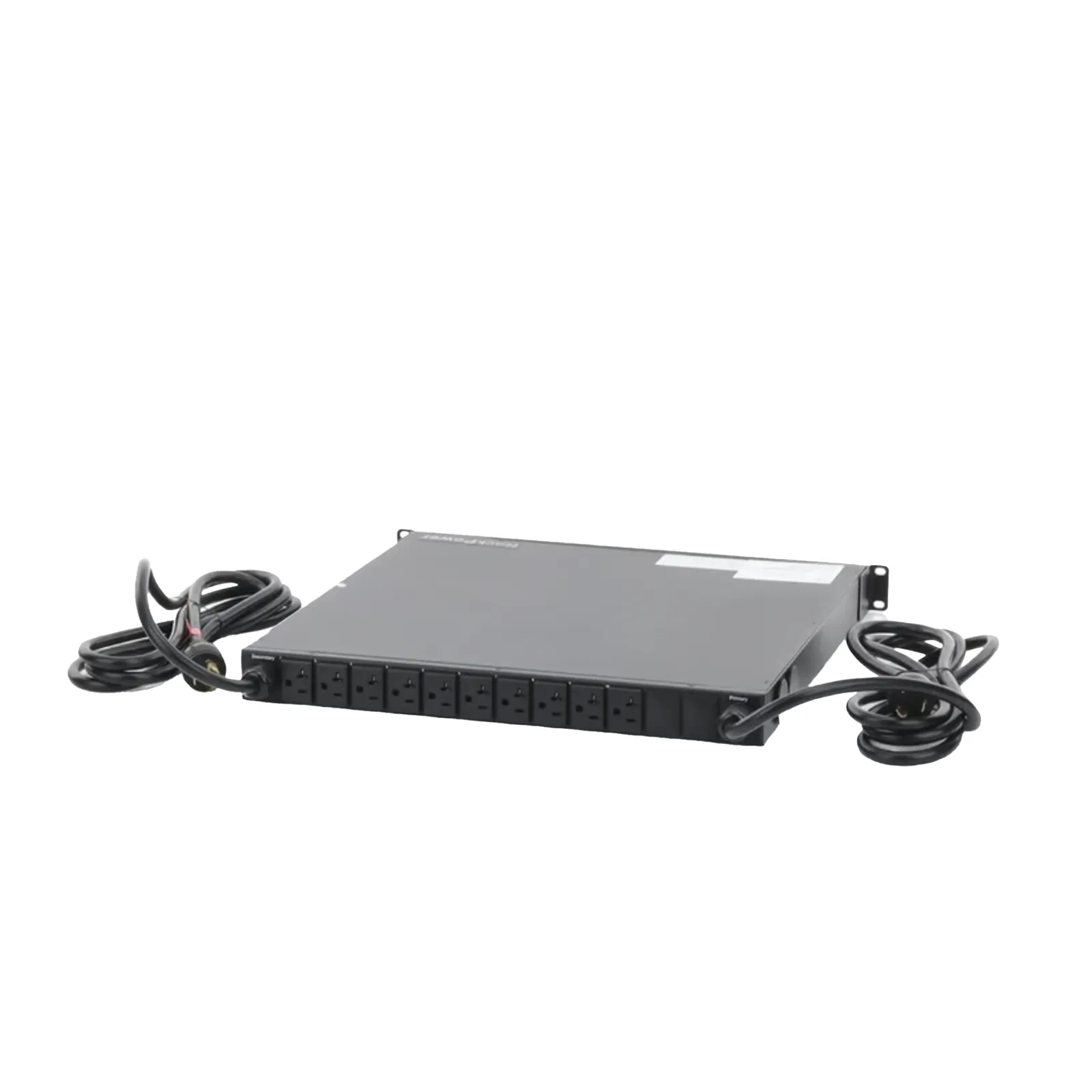 PDU Monitoreable de Transferencia Automática ATS (Fuente Redundante), Con 10 Salidas 5-15R, Enchufes de Entrada L5-20P, Instalación Horizontal de 19in, 1UR, 20 Amp, 120 Vca