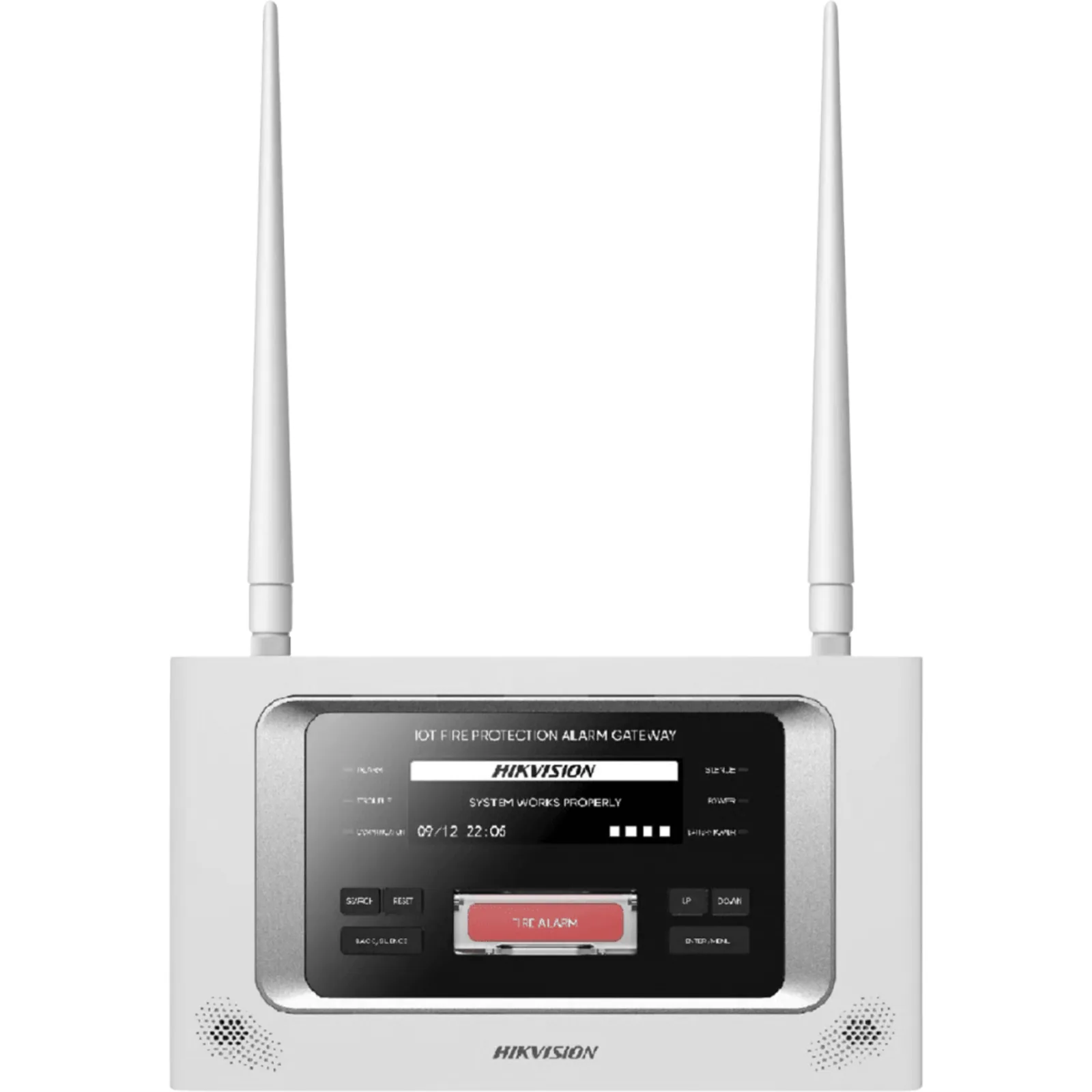 (HikFire) Panel Inalámbrico de Detección de Incendio (Gateway LoRa) / Pantalla LCD Táctil / Comunicación hasta 2 km / Gestión de 128 Dispositivos / Encriptación AES128 / Integración a HikCentral Professiona