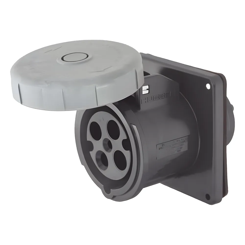 Receptáculo Pin and Sleeve Trifásico / 60 A 600 VCA 3 Fases / 3 Polos 4 Hilos / Hermético / Grado Industrial.