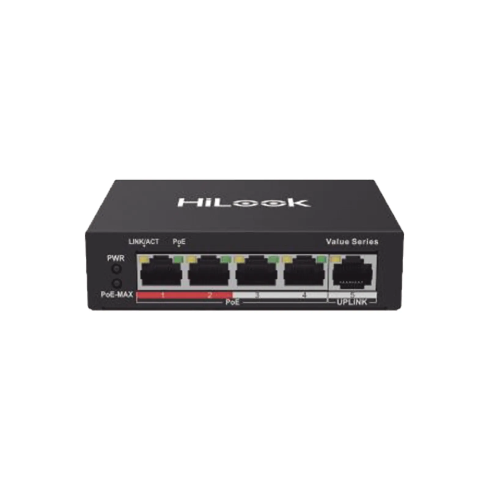 Switch PoE+ / 4 Puertos 10/100 Mbps PoE+ (af / at) / 1 Puerto 10/100 Mbps Uplink / Modo Extendido hasta 250 Metros / 35 Watts
