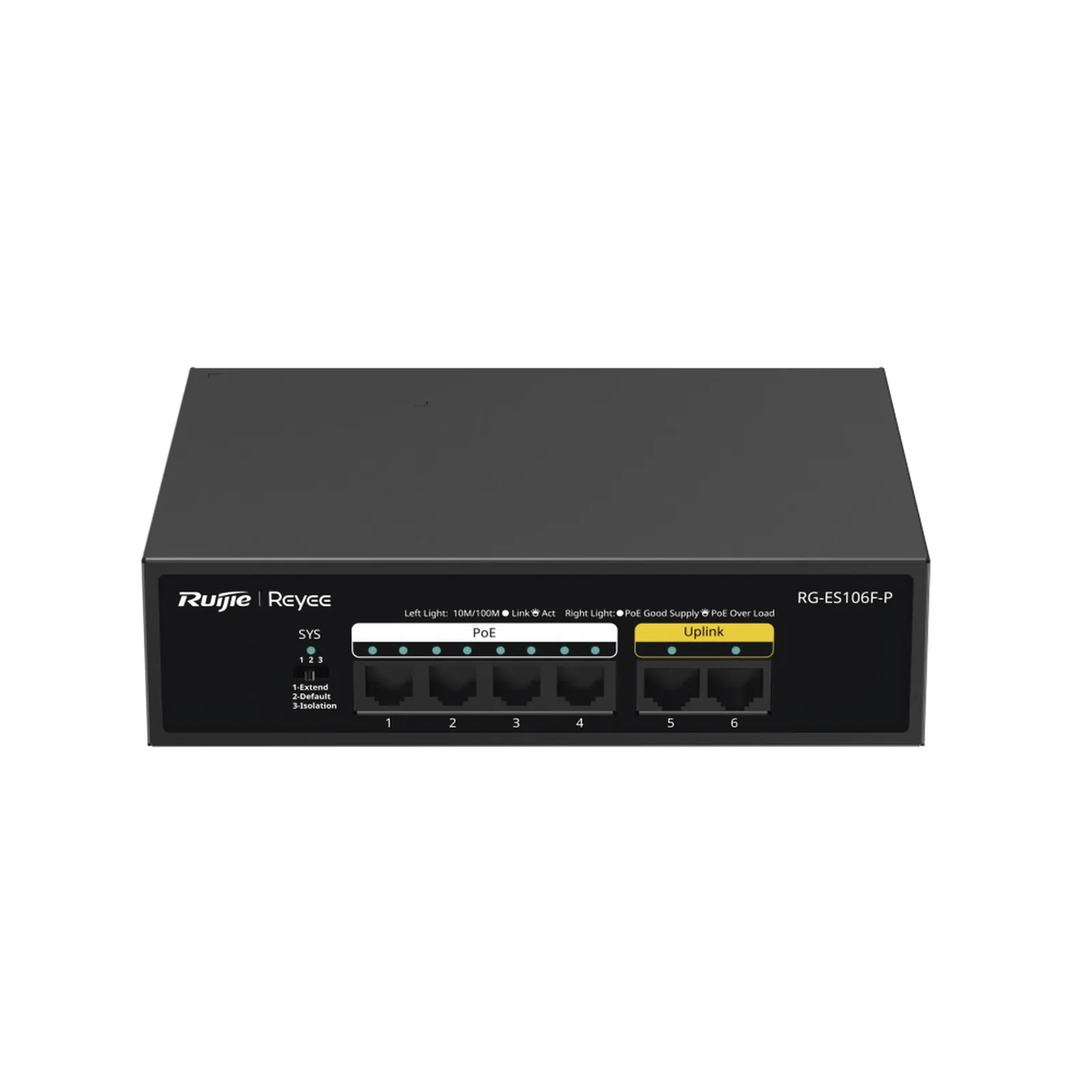 Switch PoE+ no Administrable, 6 Puertos 10/100 Mbps, hasta 54 Watts