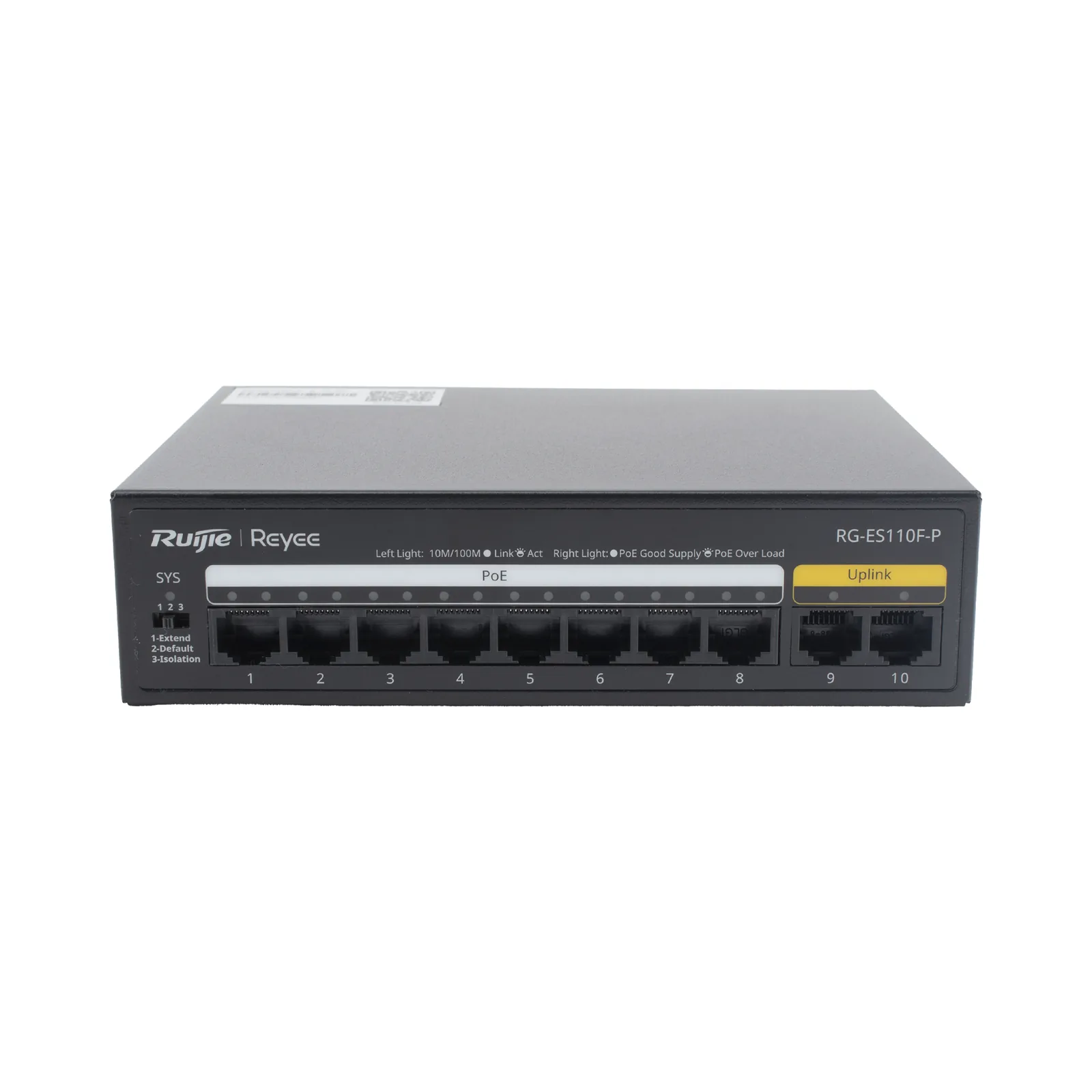 Switch PoE+ no Administrable, Hasta 110 Watts, 8 puertos PoE+ y 2 Uplinks 10/100
