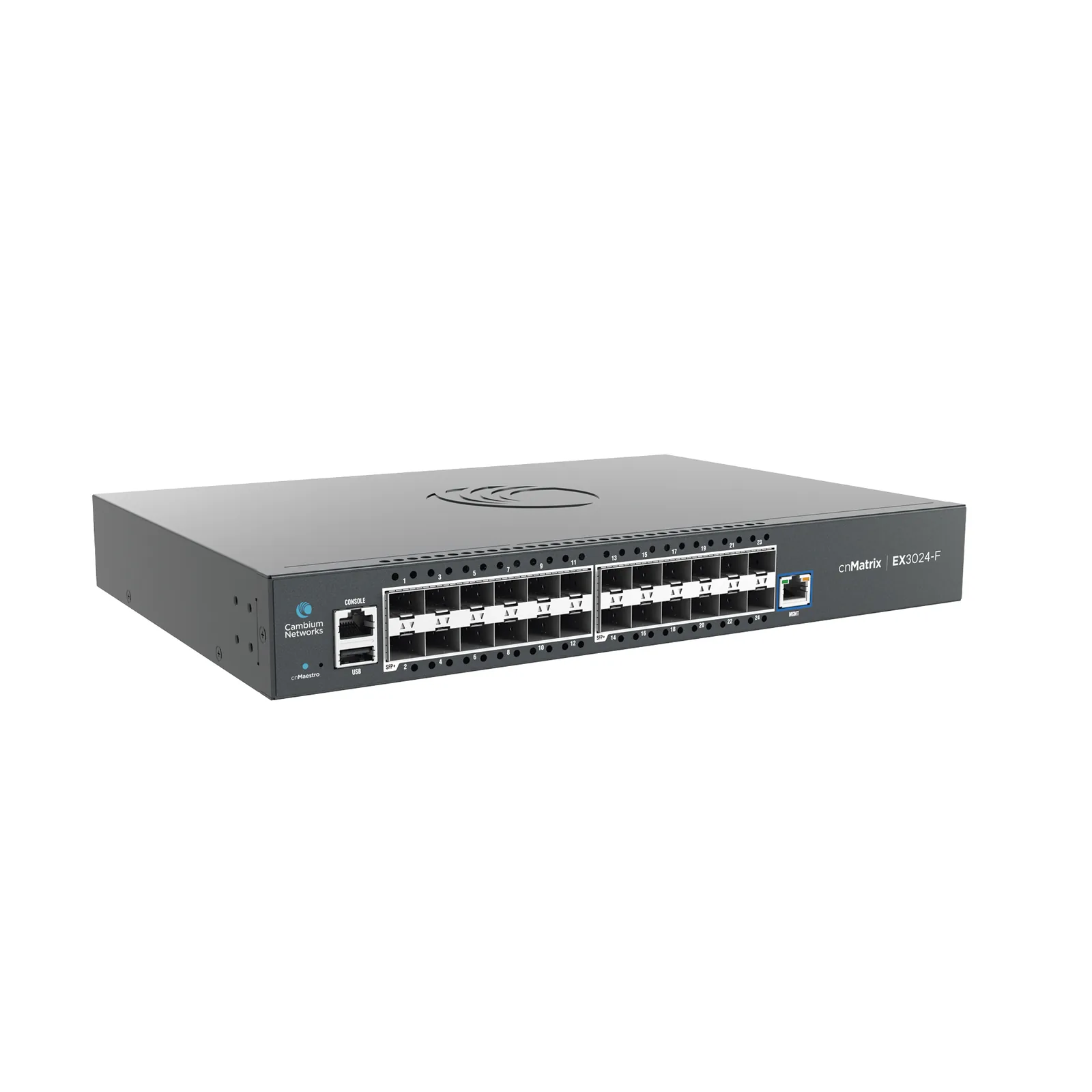 Switch cnMatrix EX3024F Ideal para Distribución en una Red Empresarial / 24 Puertos de Fibra Óptica SFP+(10 Gbps) / Capa 2 y Capa 3 / Doble Fuente de Alimentación en Corriente Alterna / Gestión Gratuita Desde la Nube
