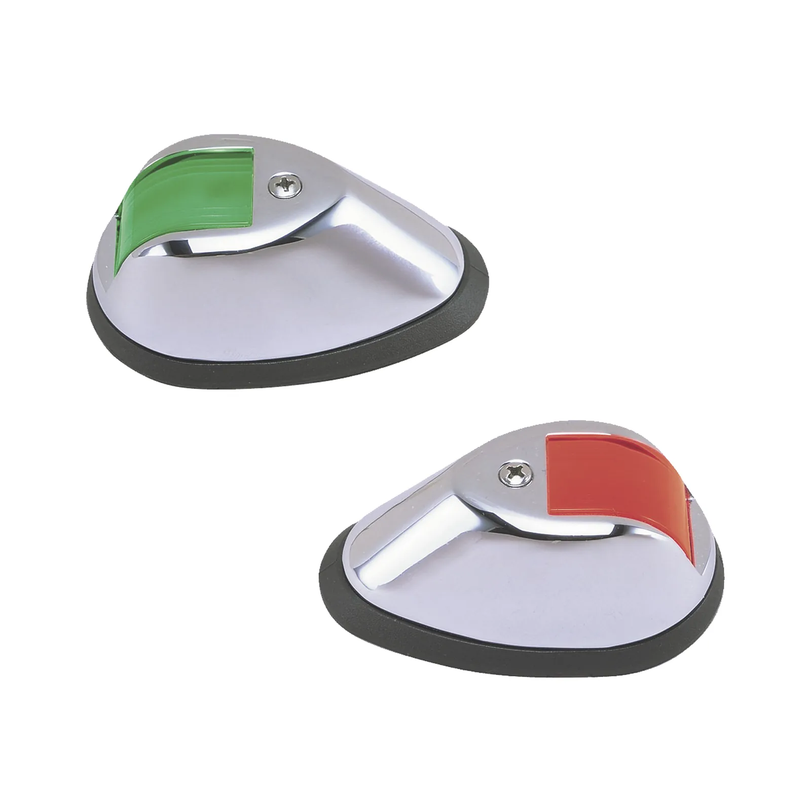 Set de Luces de Navegación Verticales en Carcasa Cromada en Color Rojo/Verde para Embarcaciones a Motor de Hasta 20 Metros